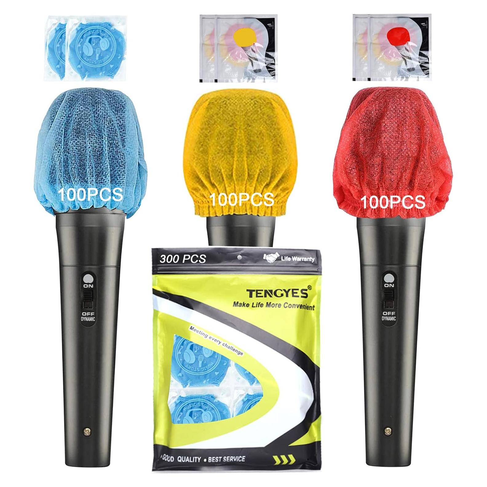 300 Cubiertas Desechables para Micrófono TENGYES Multicolor