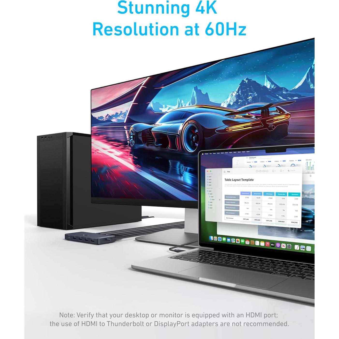 Interruptor KVM Anker HDMI 4K 5 Puertos USB 3.0