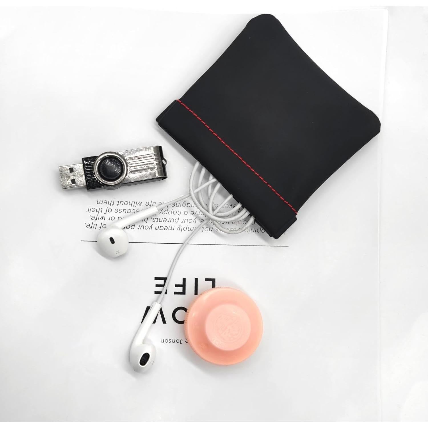 Funda de Almacenamiento para Auriculares Quacc 3pcs Negro