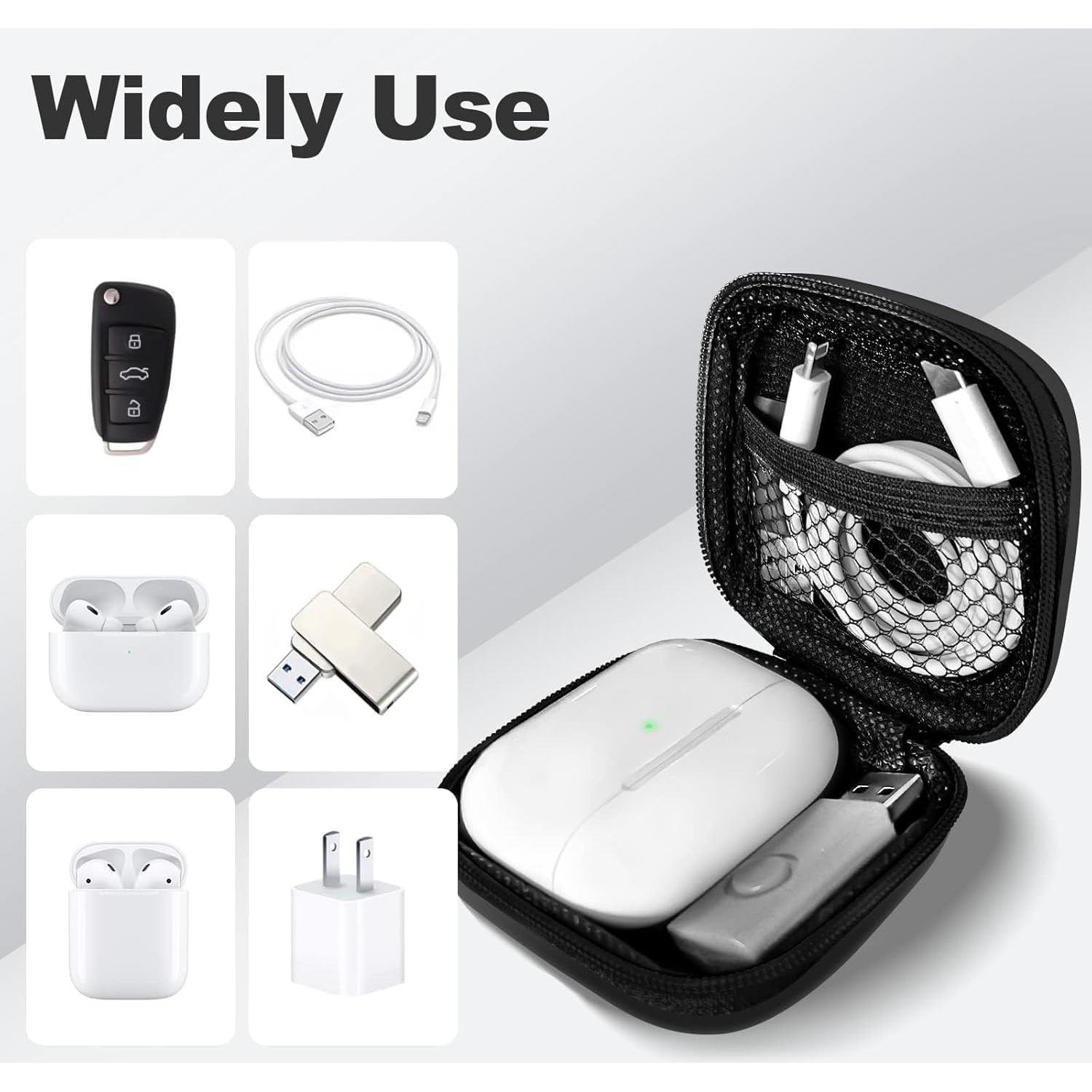 Funda de Auriculares Woyinger Cuadrada Negra con Mosquetón