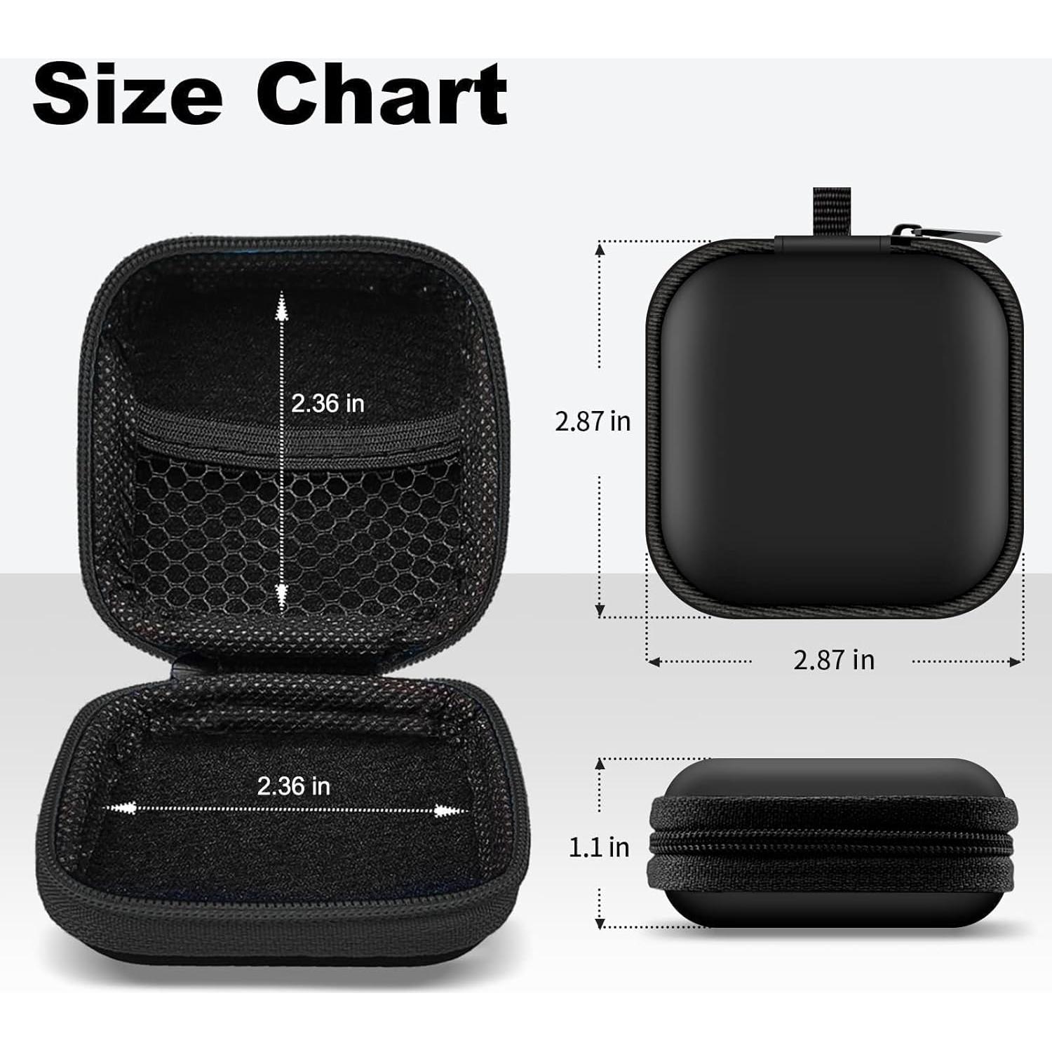 Funda de Auriculares Woyinger Cuadrada Negra con Mosquetón