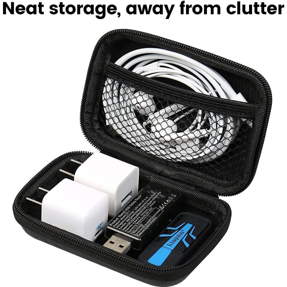 Funda de transporte RISETECH para auriculares negra 11.4x7.9cm