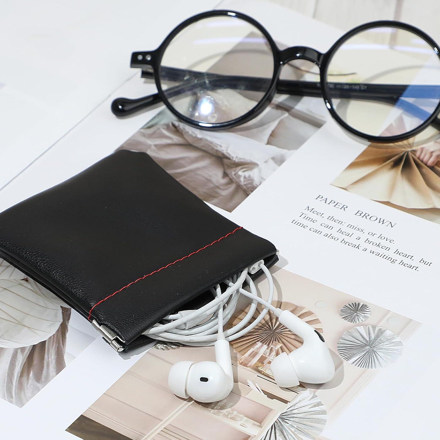 Funda para Auriculares Molain 4Pcs Cuero PU Negro Compacta