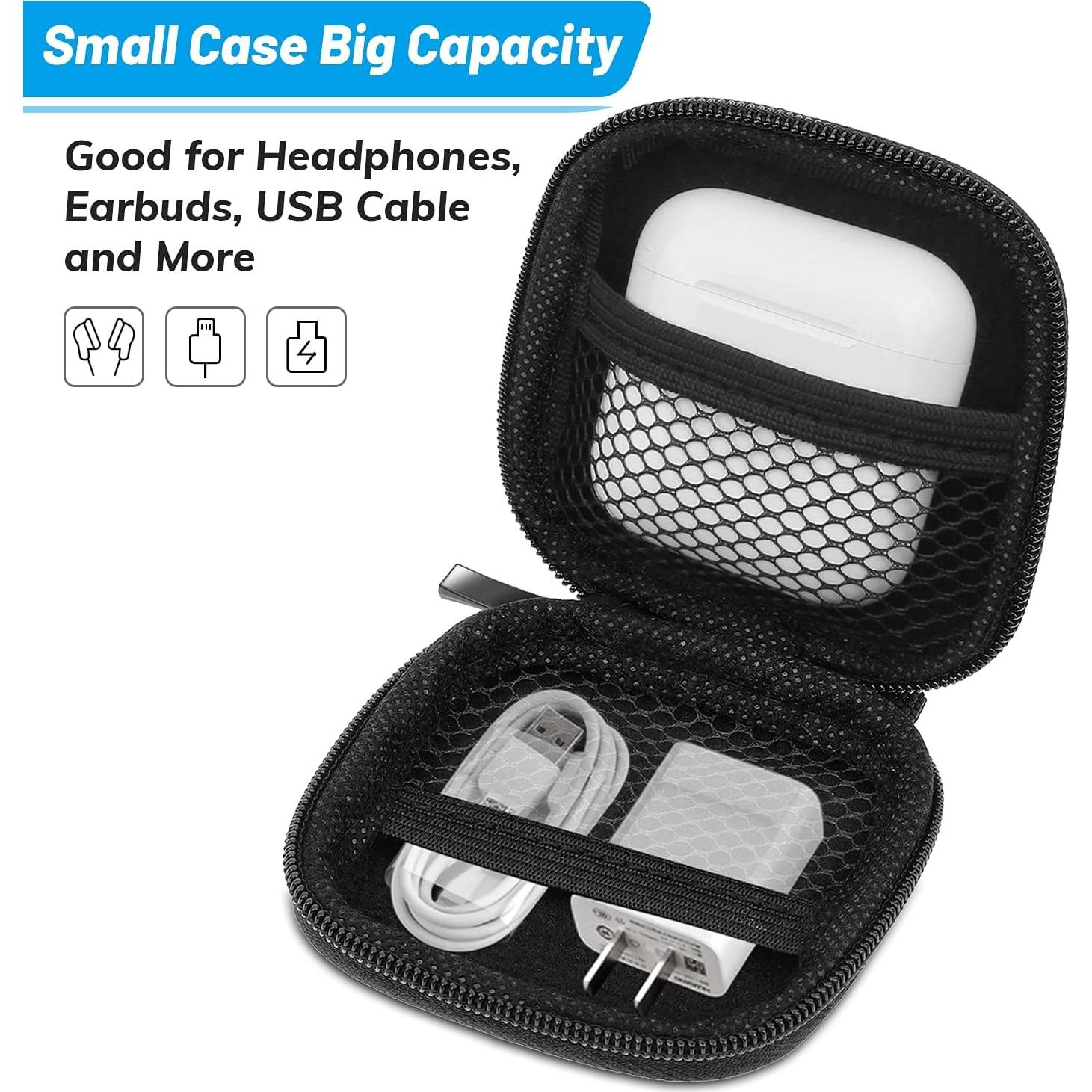 Funda para Auriculares Cridoz Negra con Carabiner de Acero