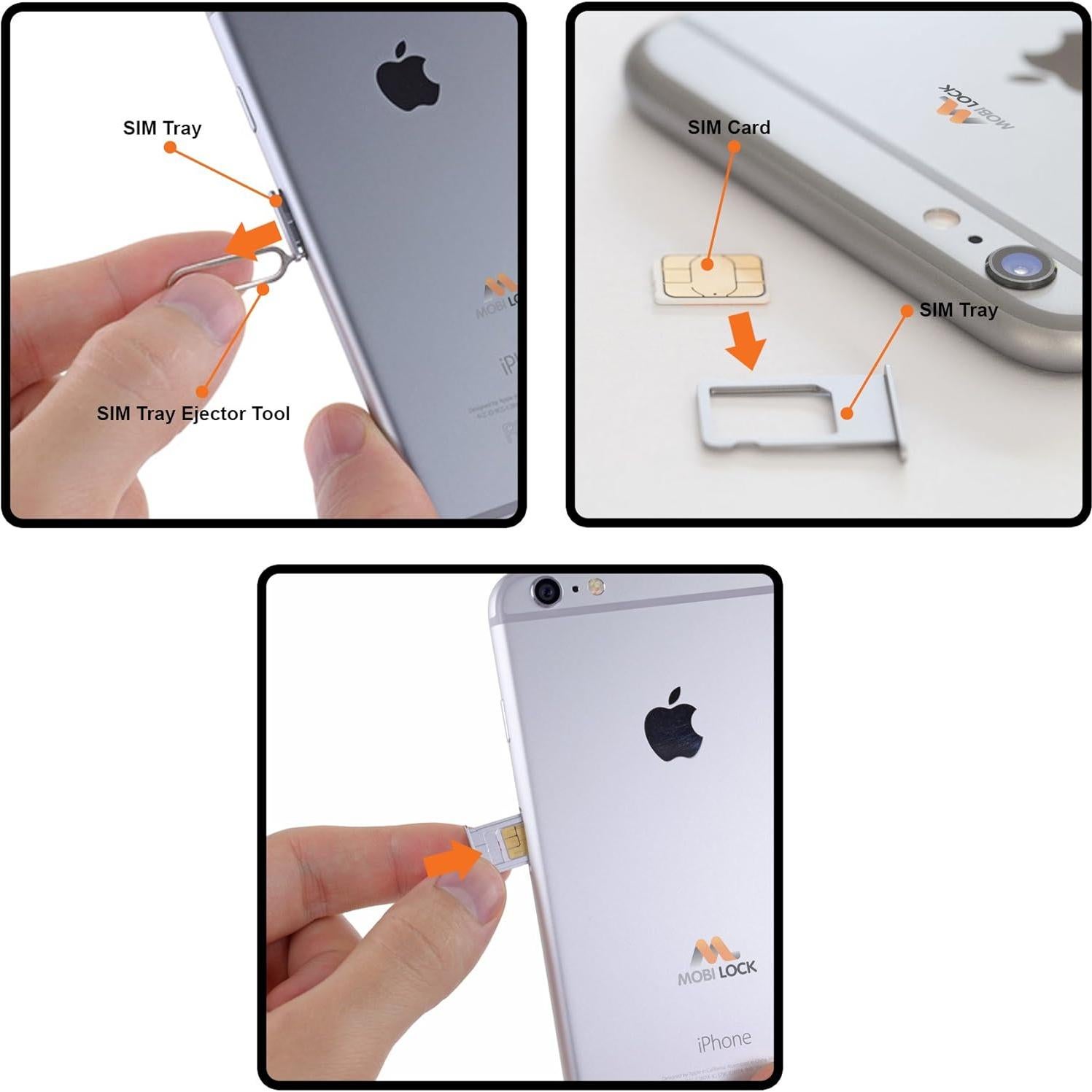 10 Piezas Herramienta Extracción SIM Mobi Lock - Compatible iPhone, Android
