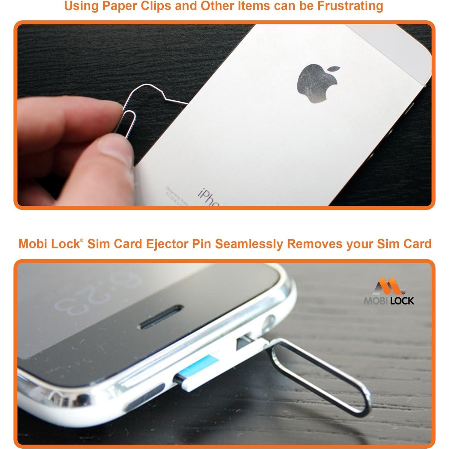 10 Piezas Herramienta Extracción SIM Mobi Lock - Compatible iPhone, Android