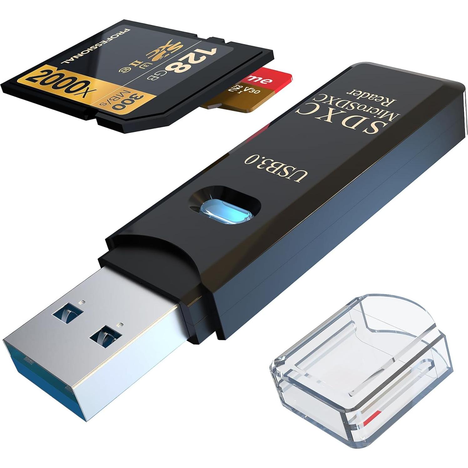Lector de Tarjeta Micro SD USB 3.0 Wansurs 5Gbps Negro