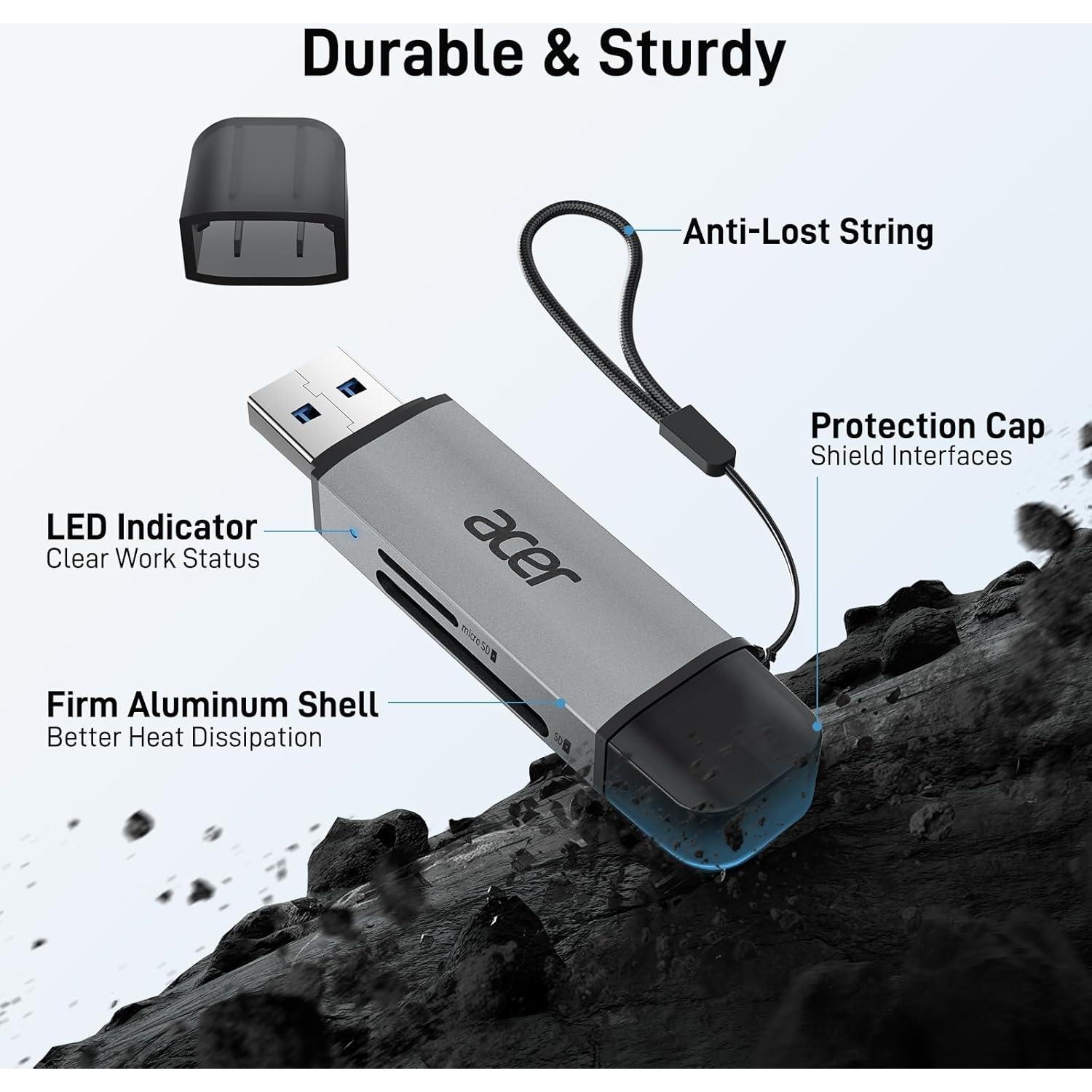 Lector de Tarjeta SD Acer ODK4E0 USB-C Doble Ranura 3.0