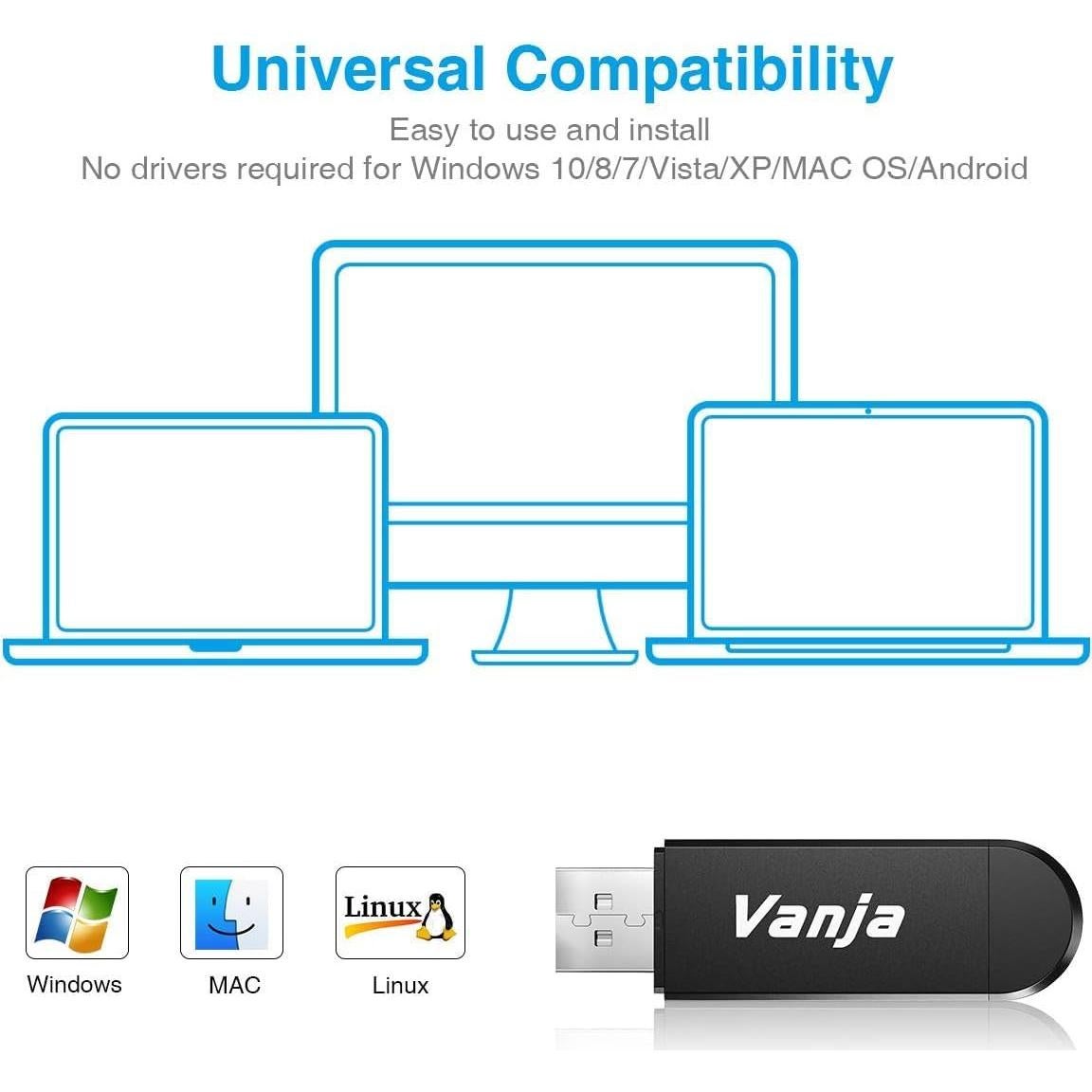 Vanja SD Card Reader, Micro USB to Micro SD Card Reader Adapter, Memory Card Reader for Android/PC/Laptop/Camera, Support TF/SDXC/SDHC/MMC/UHS-I Cards OTG Plug & Play