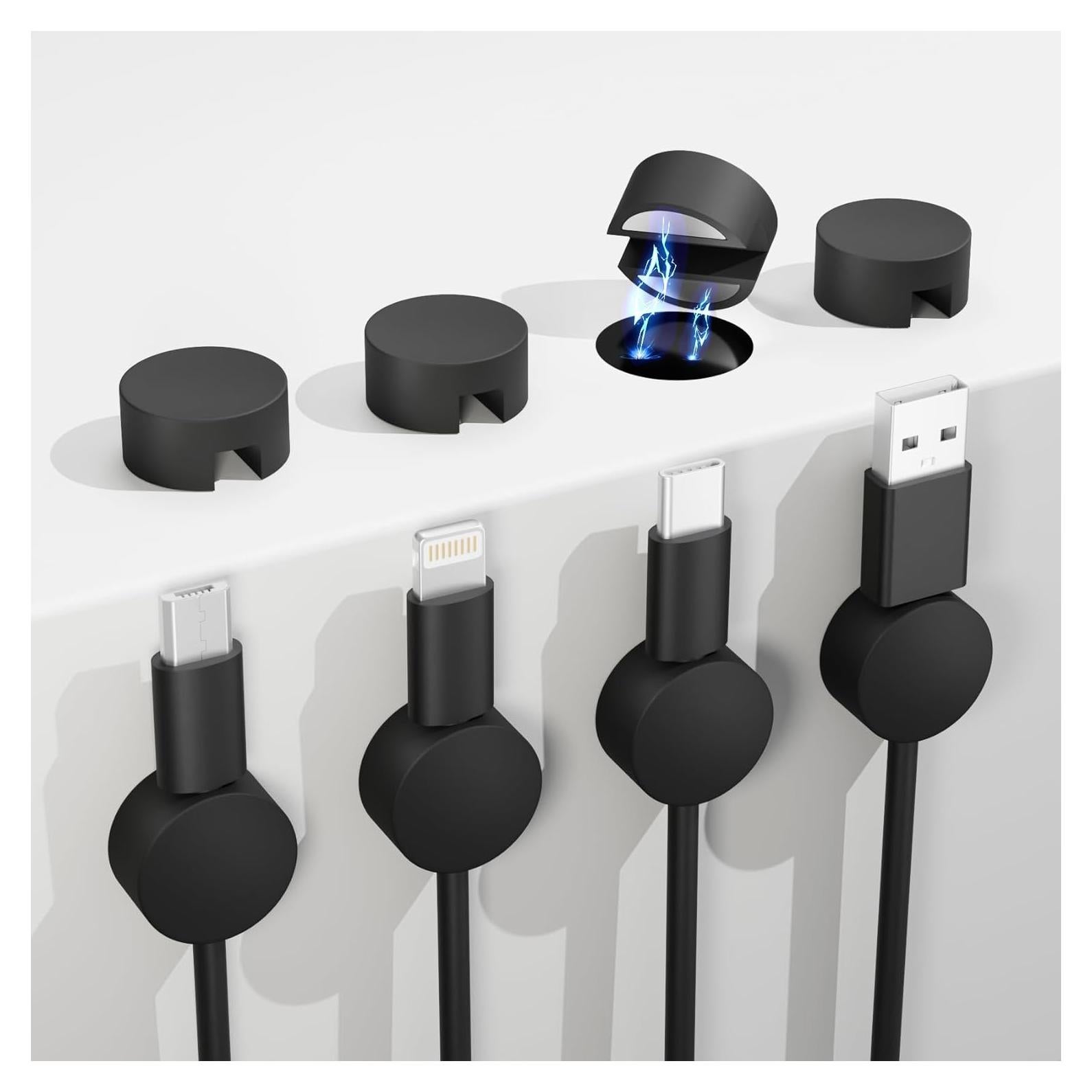 Organizador de Cables Magnético Roctee 8 Pack - Soporte Adhesivo