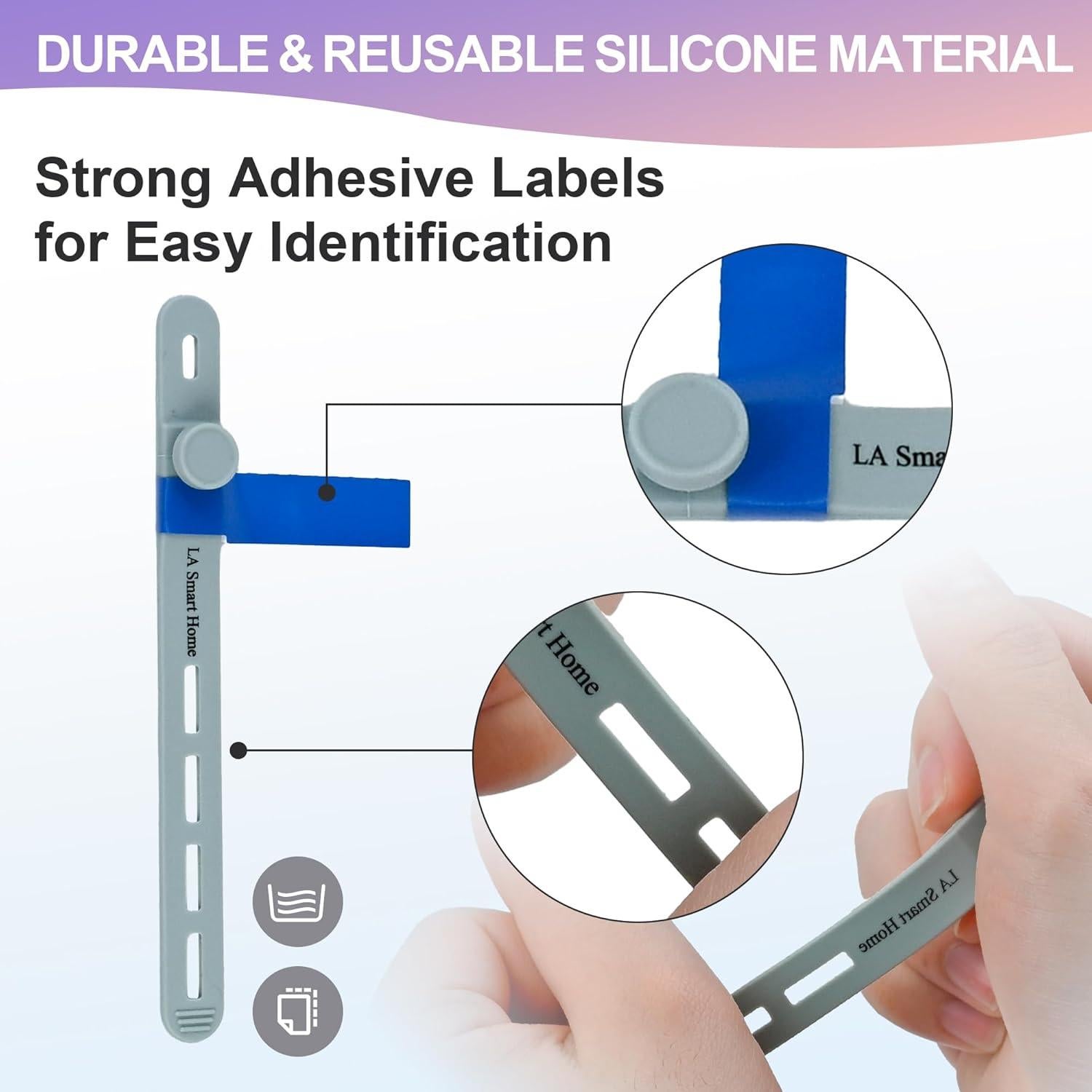 Organizadores de Cables de Silicona LA Smart Home - 20PCS Multicolor