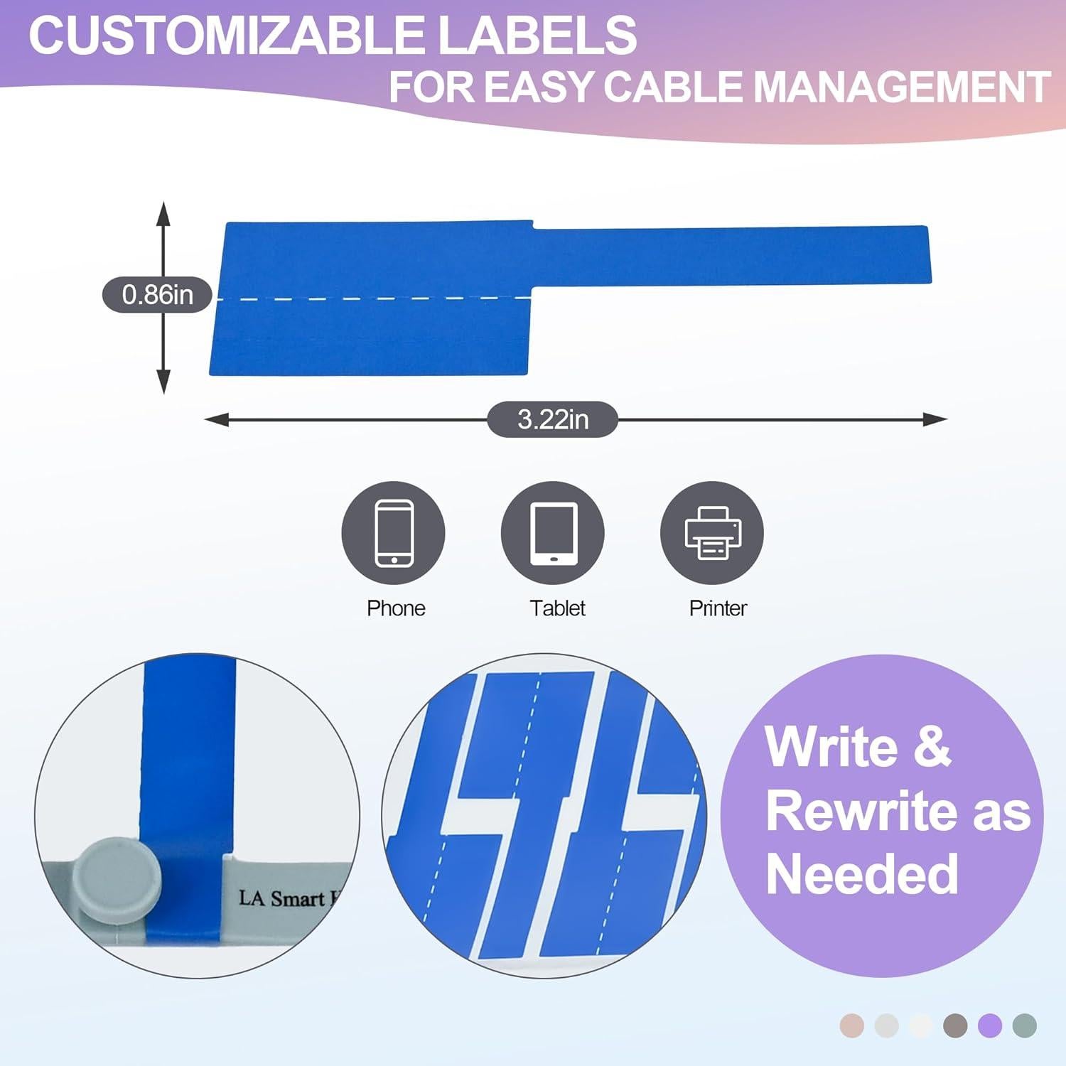 Organizadores de Cables de Silicona LA Smart Home - 20PCS Multicolor