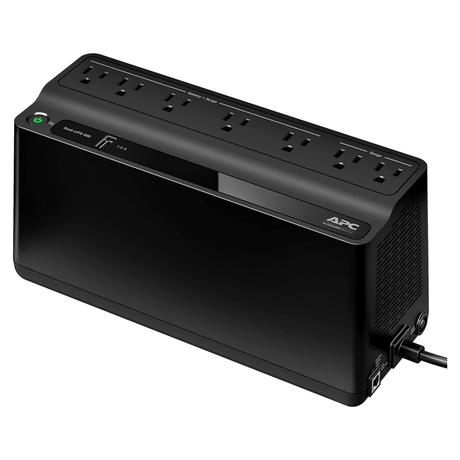 UPS APC BE600M1 600VA con Carga USB y 7 Salidas