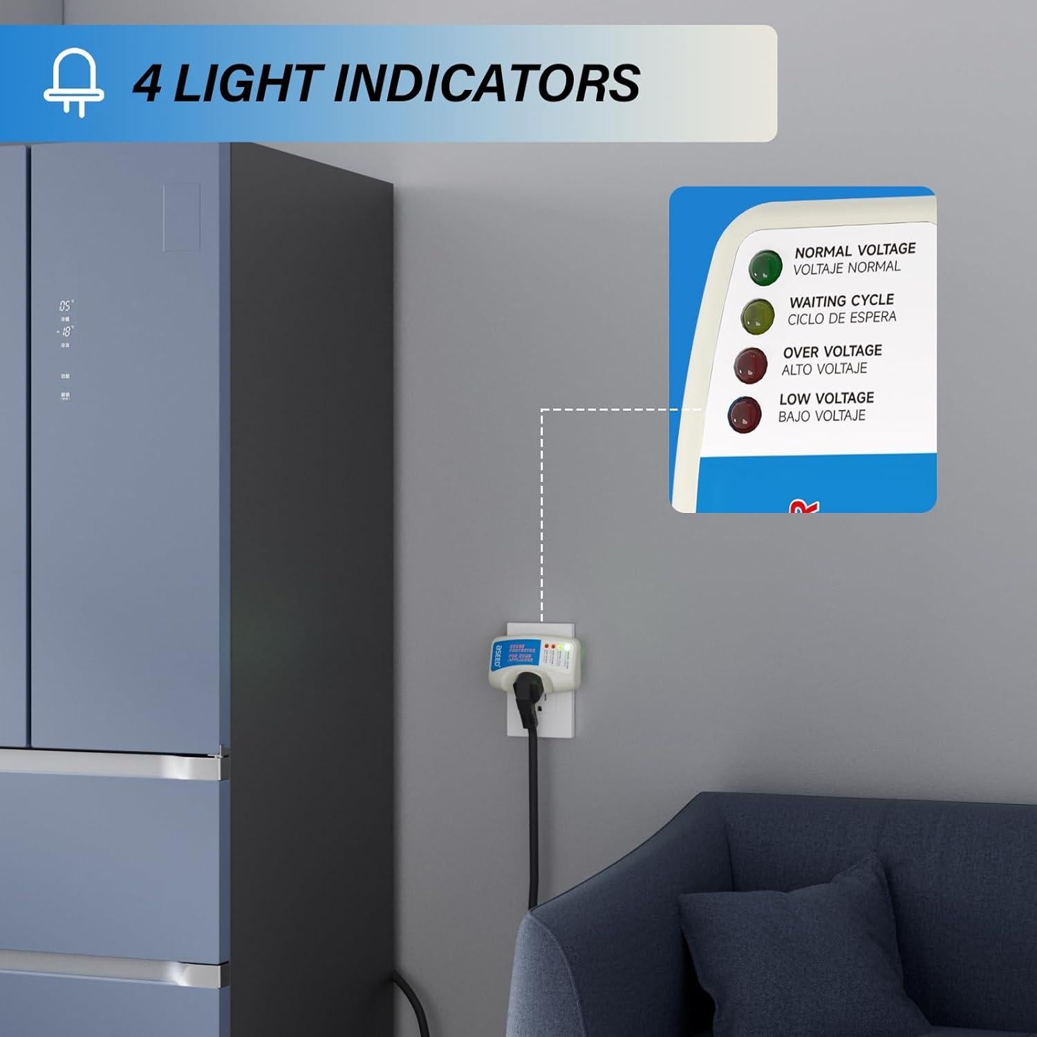 Protector de Voltaje BSEED 15A 1875W para Electrodomésticos