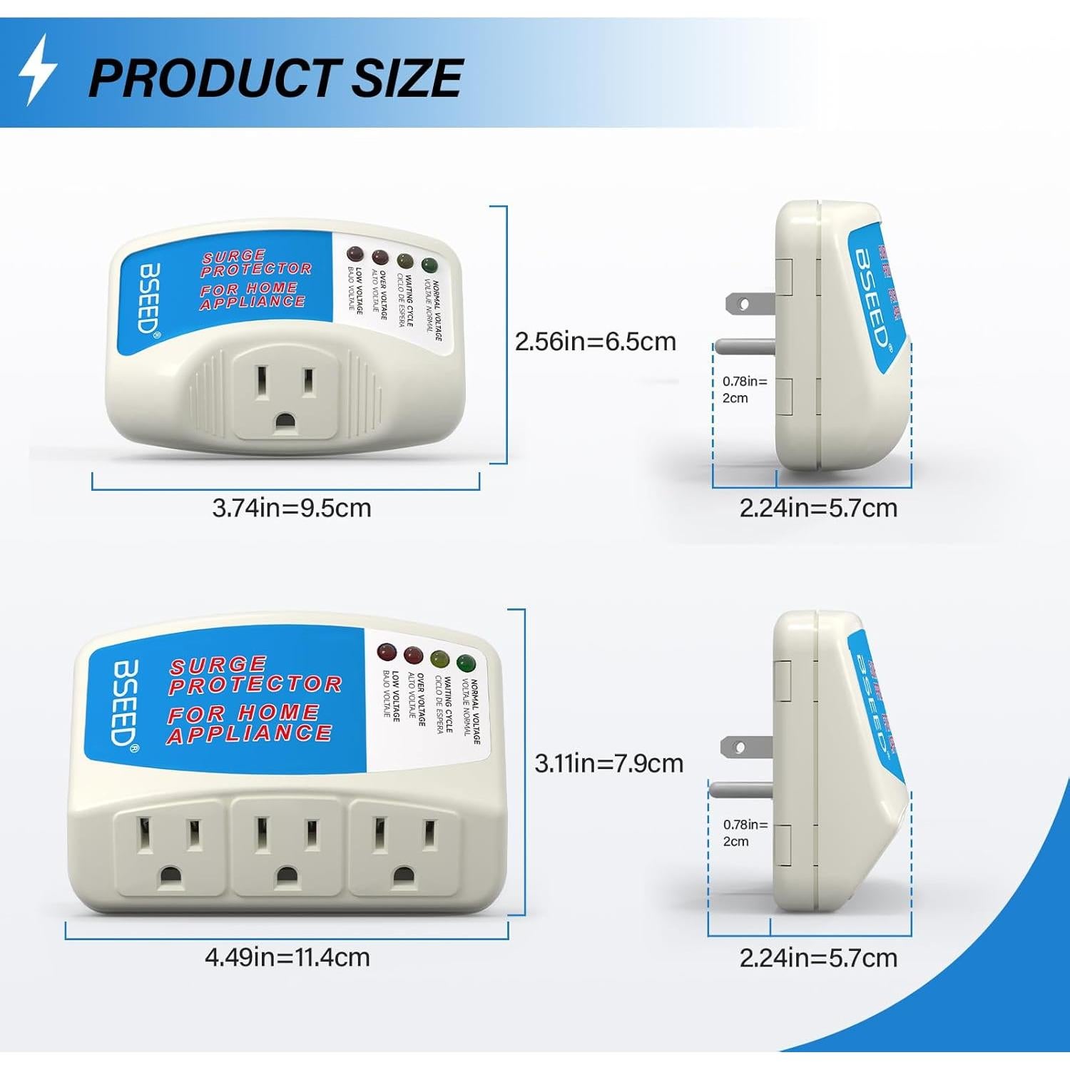 Protector de Voltaje BSEED 15A 1875W para Electrodomésticos