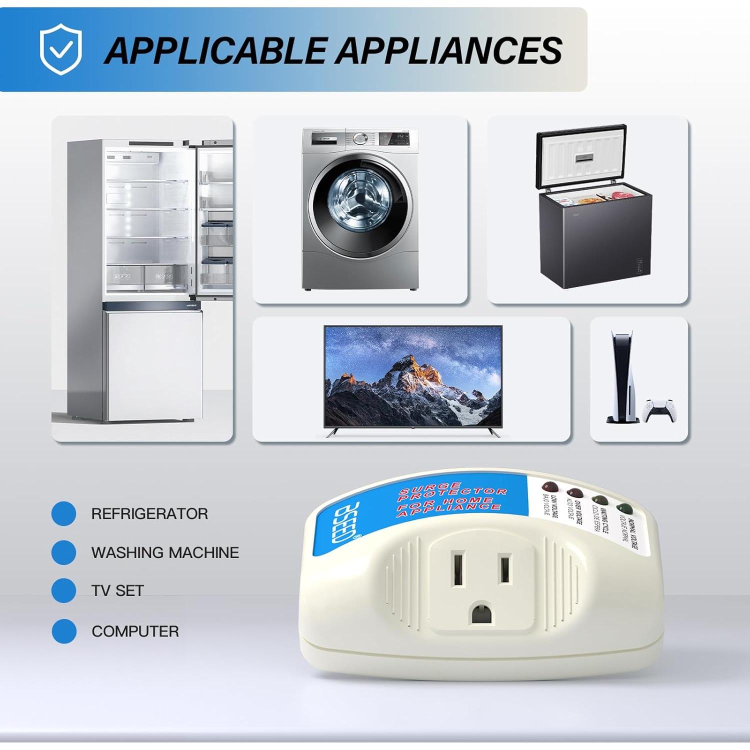 Protector de Voltaje BSEED 15A 1875W para Electrodomésticos