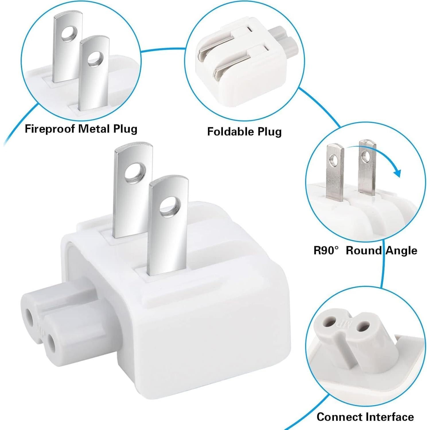 Adaptador de Pared AC Mandalahuang Cabeza de Pato para Mac