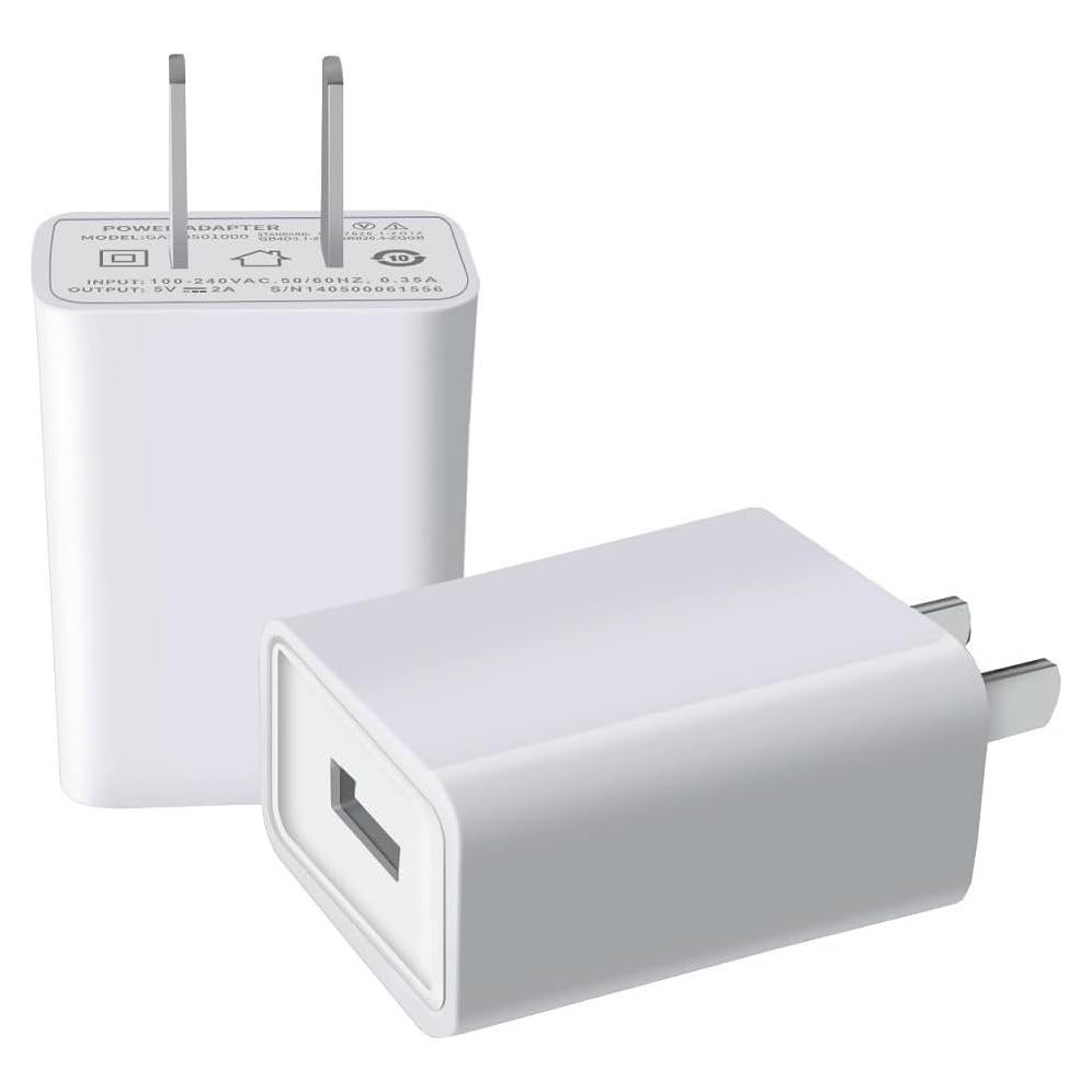 Cargador de Pared USB FOBSUNLAND 5V 2A 2 Pack Blanco
