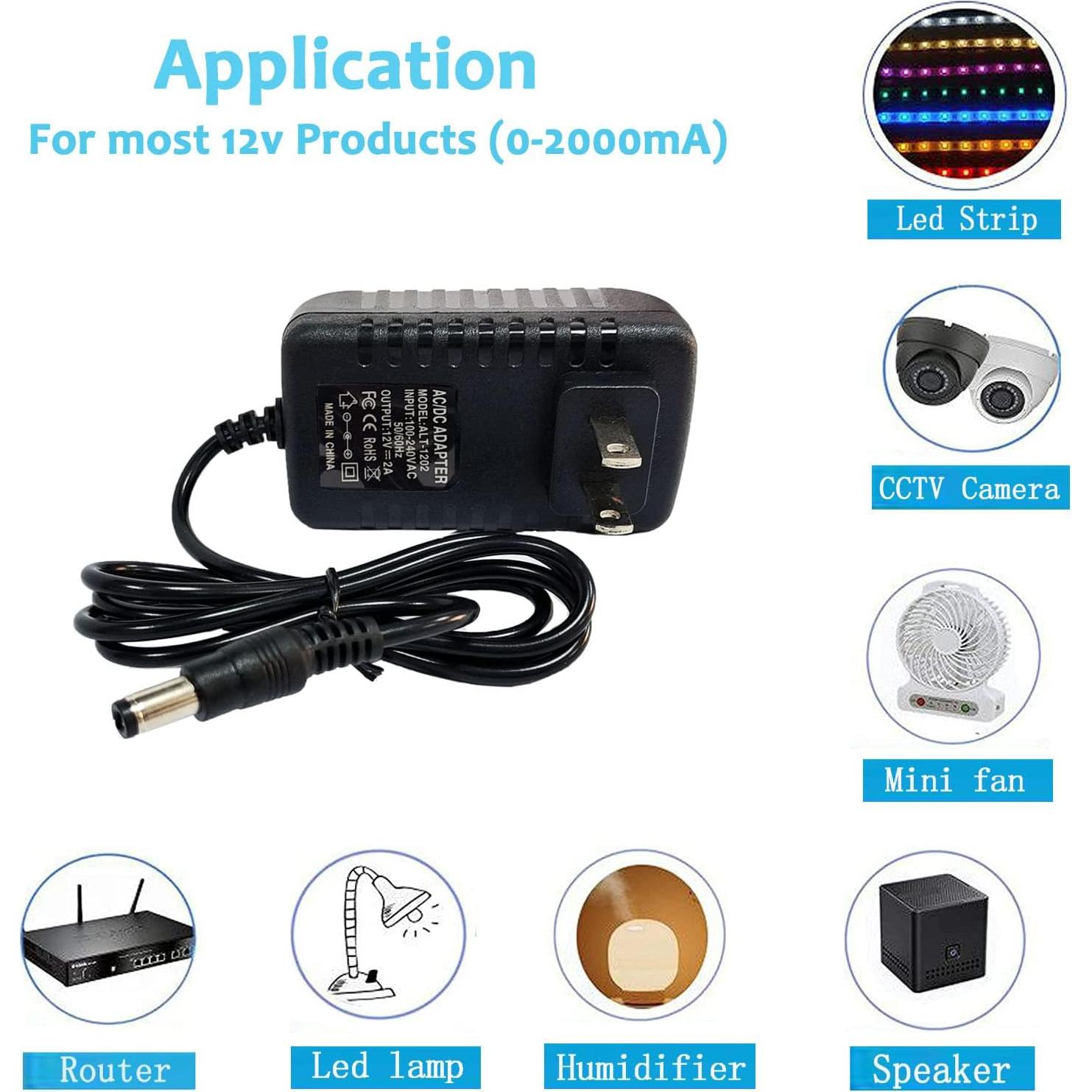 Adaptador de Corriente 12V 2A N/C para CCTV y LED