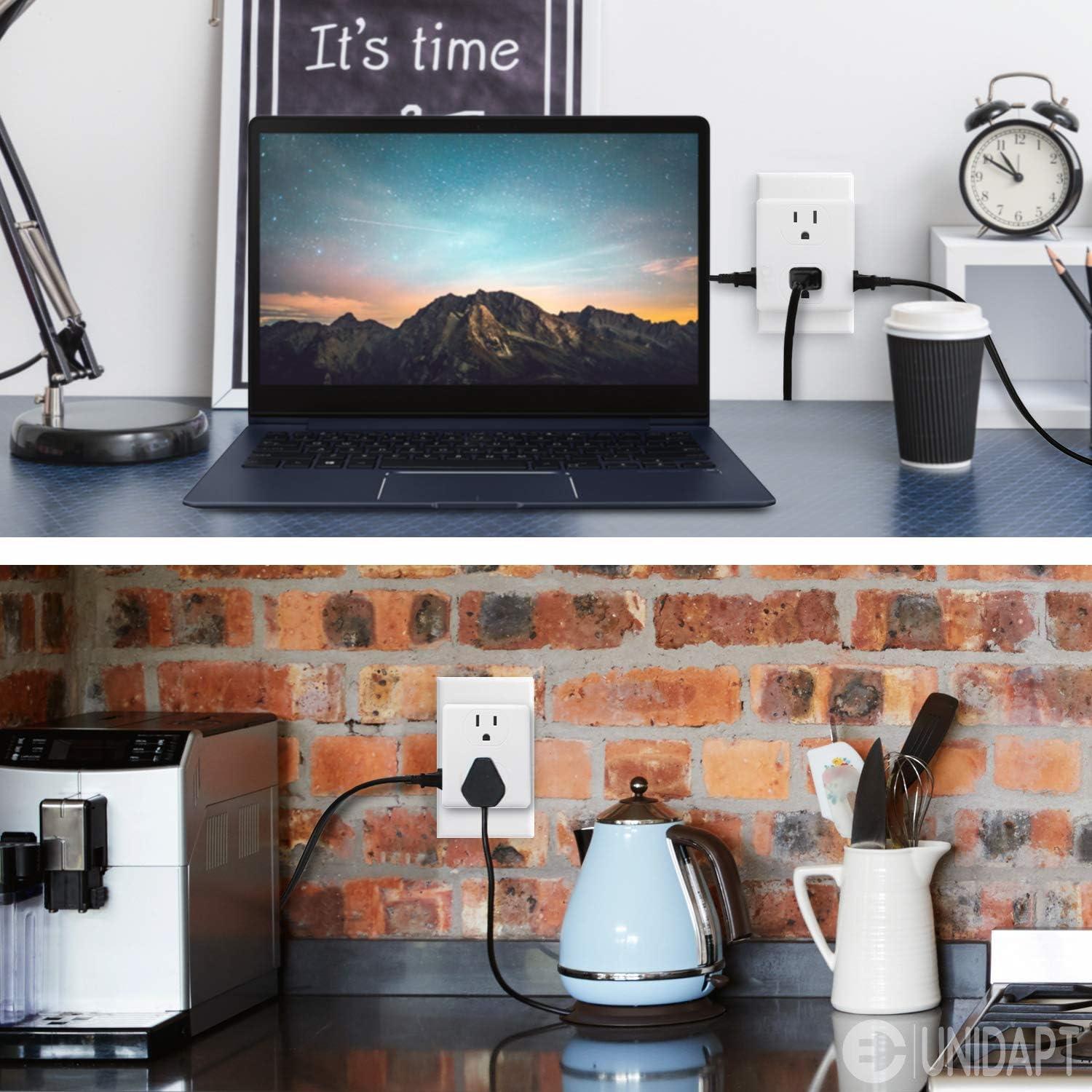 Divisor de Enchufe Múltiple Unidapt 6 Tomas AC Blanco