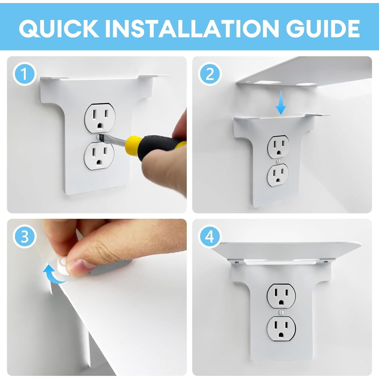 Soporte de Estante de Metal ALLICAVER para Tomacorrientes Dobles