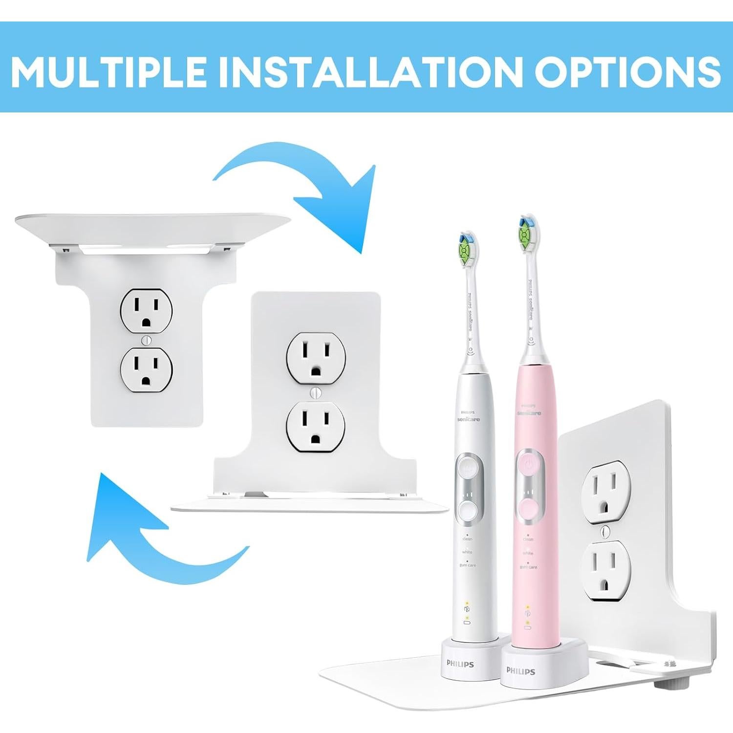 Soporte de Estante de Metal ALLICAVER para Tomacorrientes Dobles