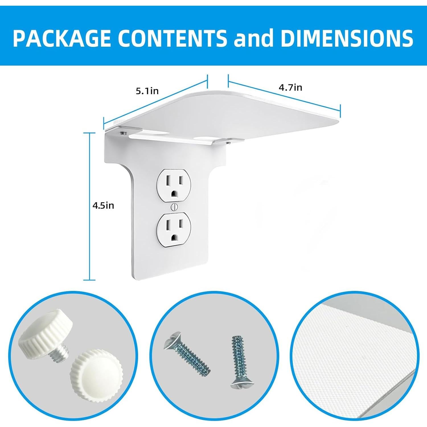 Soporte de Estante de Metal ALLICAVER para Tomacorrientes Dobles