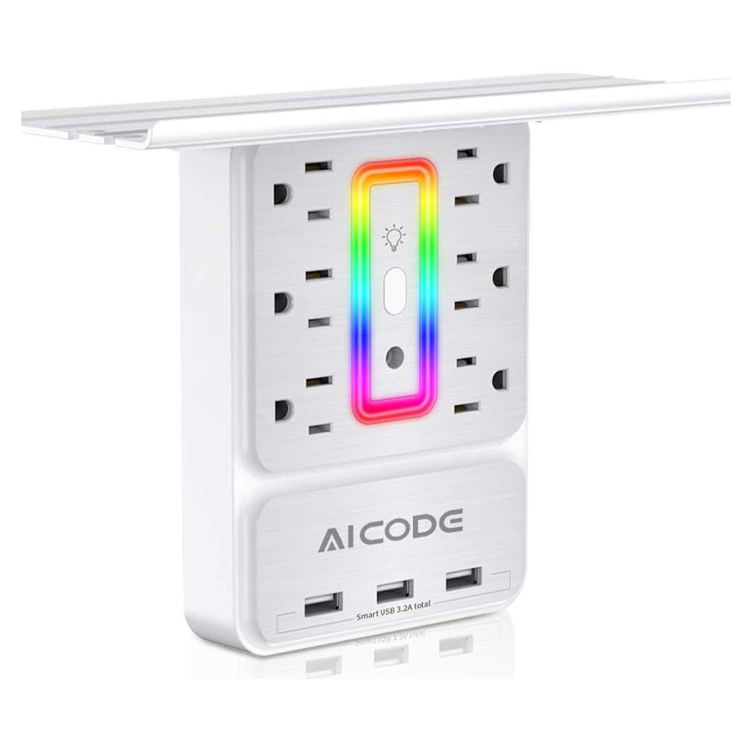 Estante de Enchufe Múltiple 9 en 1 ZUONIU con 6 Enchufes y 3 USB