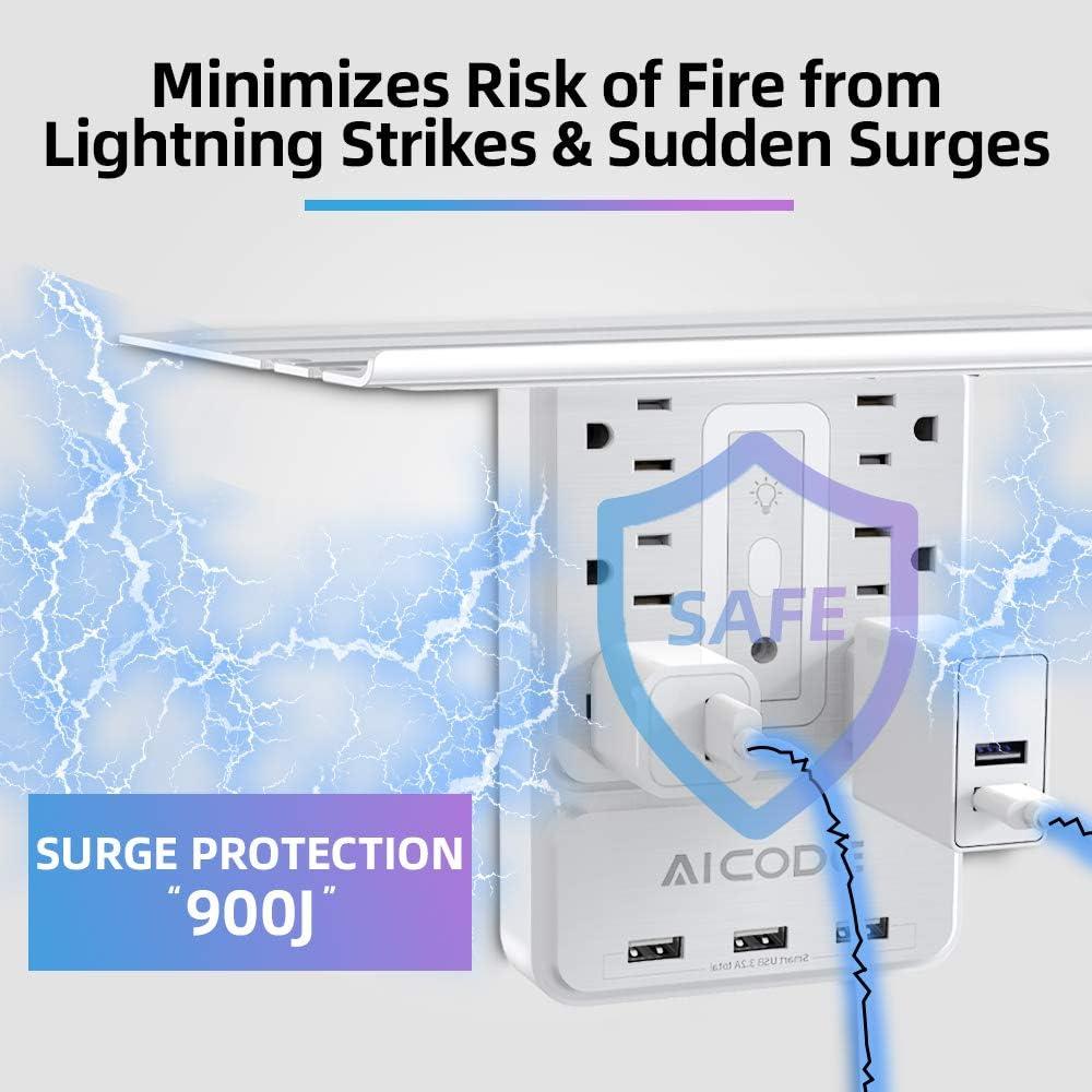 Estante de Enchufe Múltiple 9 en 1 ZUONIU con 6 Enchufes y 3 USB