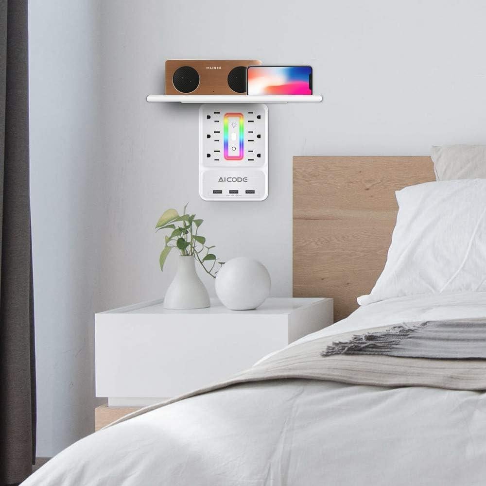 Estante de Enchufe Múltiple 9 en 1 ZUONIU con 6 Enchufes y 3 USB