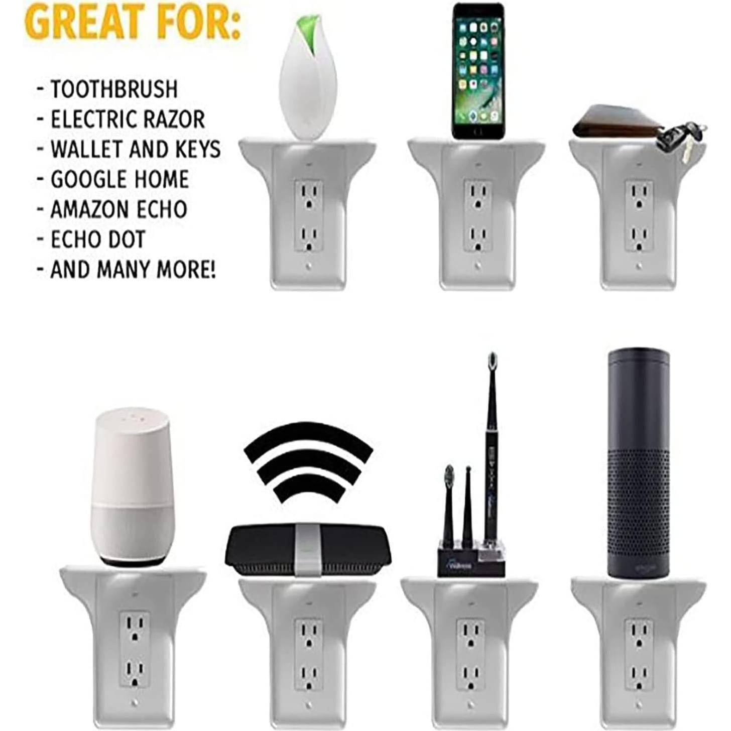 Estante de Pared para Tomacorrientes LOUIS FELT - 2 Unidades Blanco