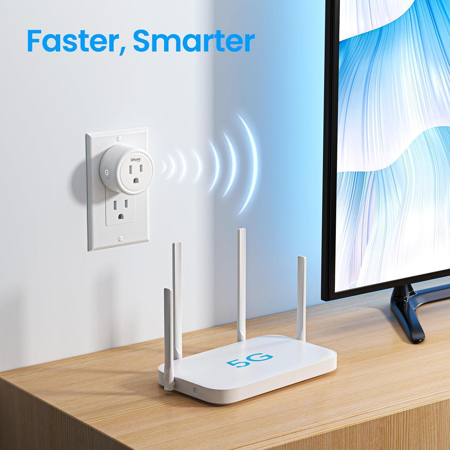 Enchufe Inteligente GHome 15A Wi-Fi Doble Banda Control Remoto
