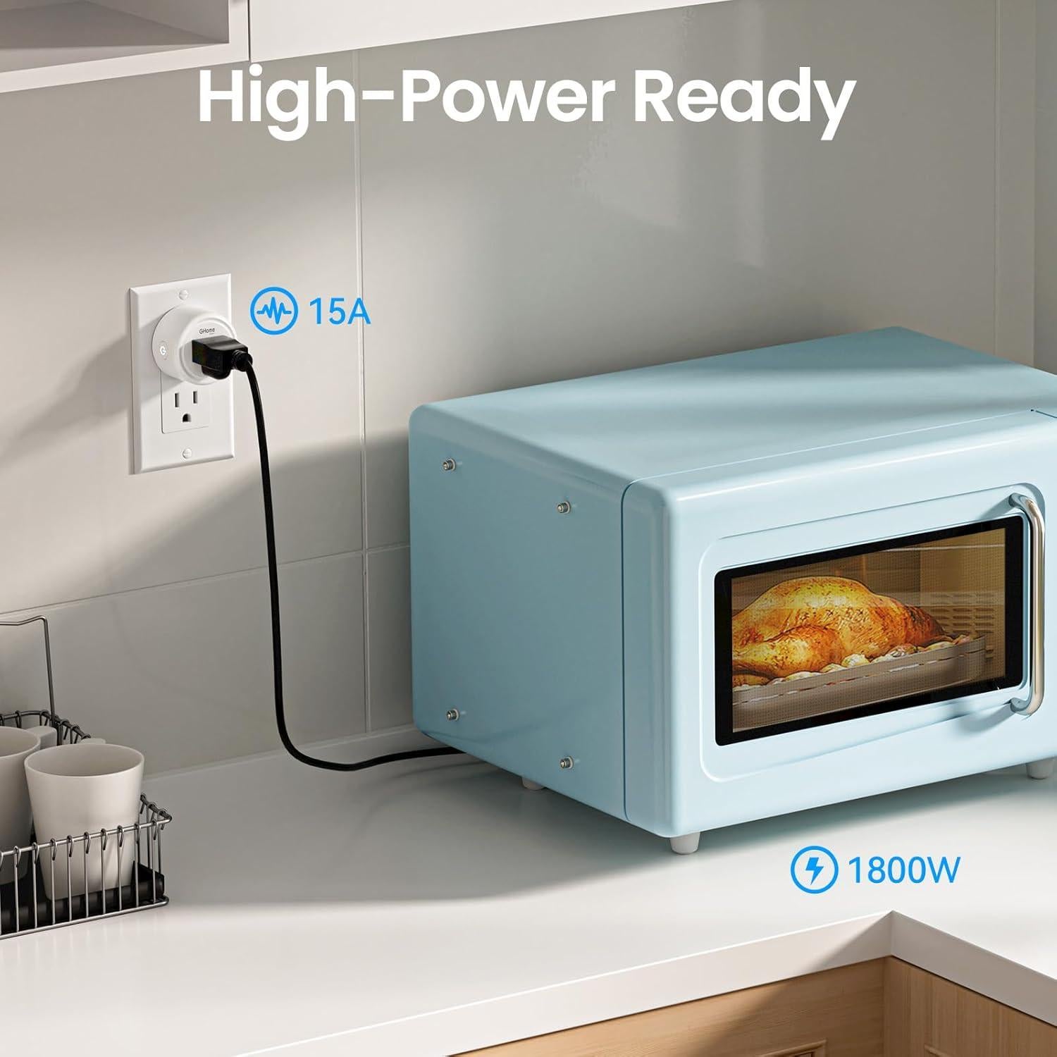 Enchufe Inteligente GHome 15A Wi-Fi Doble Banda Control Remoto