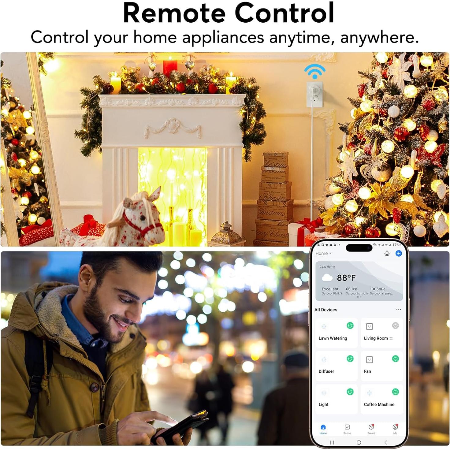 Enchufe Inteligente EIGHTREE WiFi 2.4GHz Control Remoto