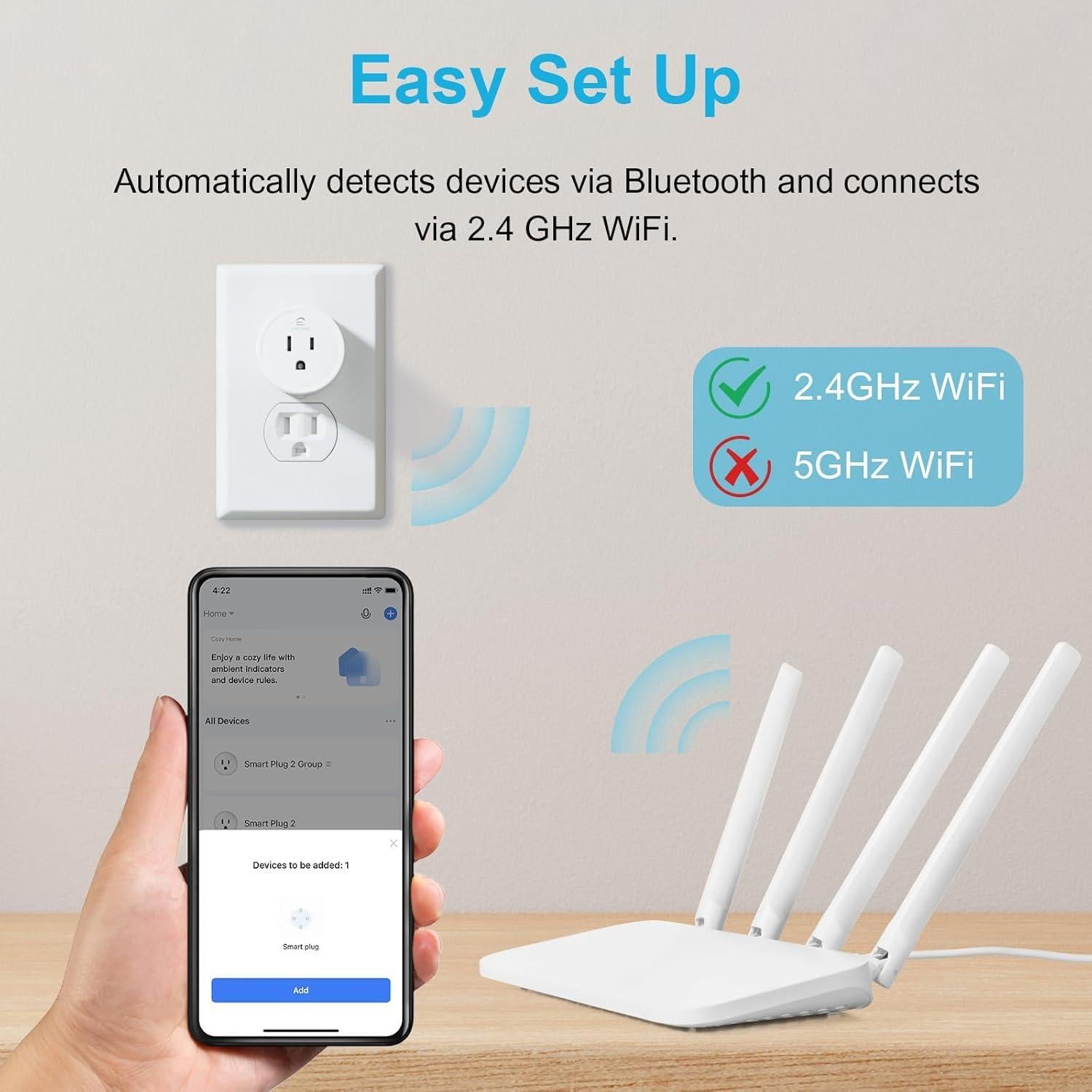 Enchufe Inteligente EIGHTREE WiFi 2.4GHz Control Remoto