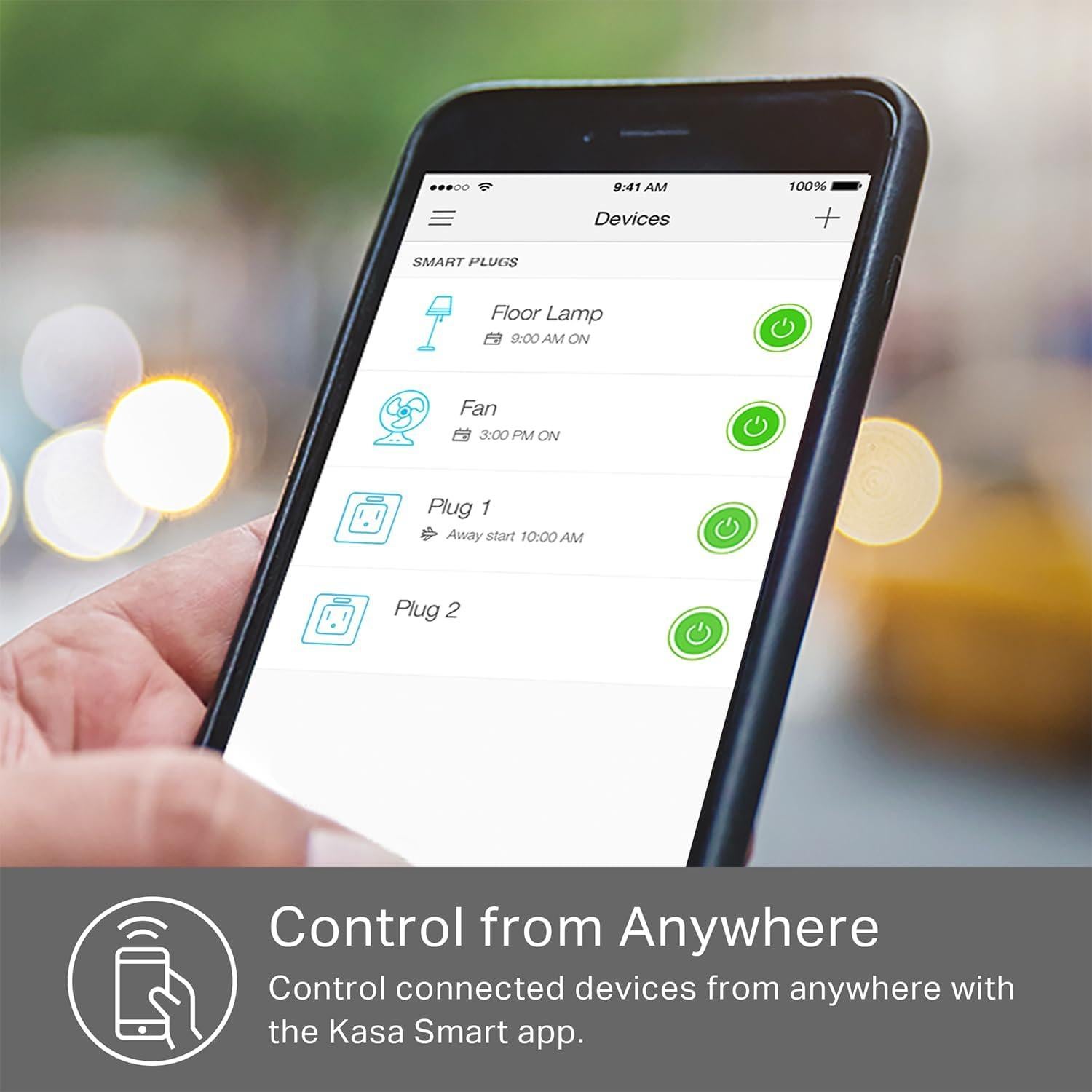 Enchufe Inteligente Kasa Smart KP200 Wi-Fi Control Remoto