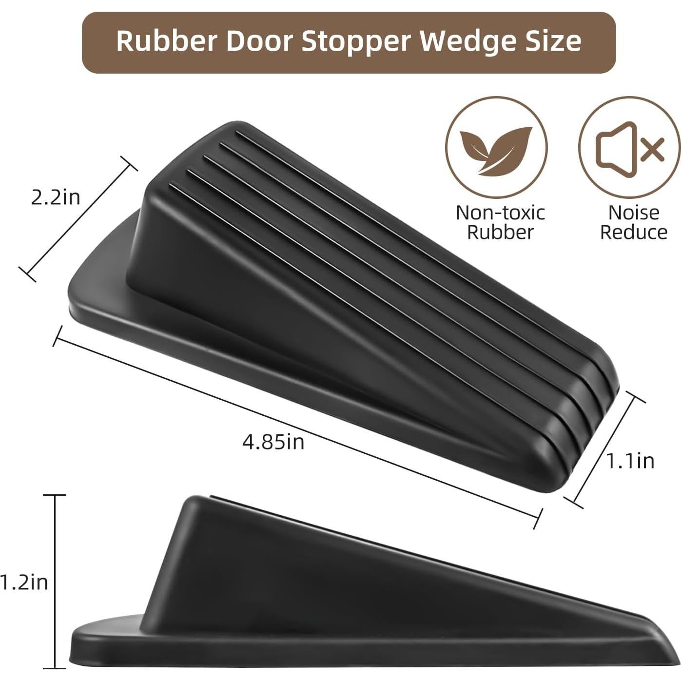 Calzos de Puerta de Goma JZWBLILY - 2 Paquete Negro