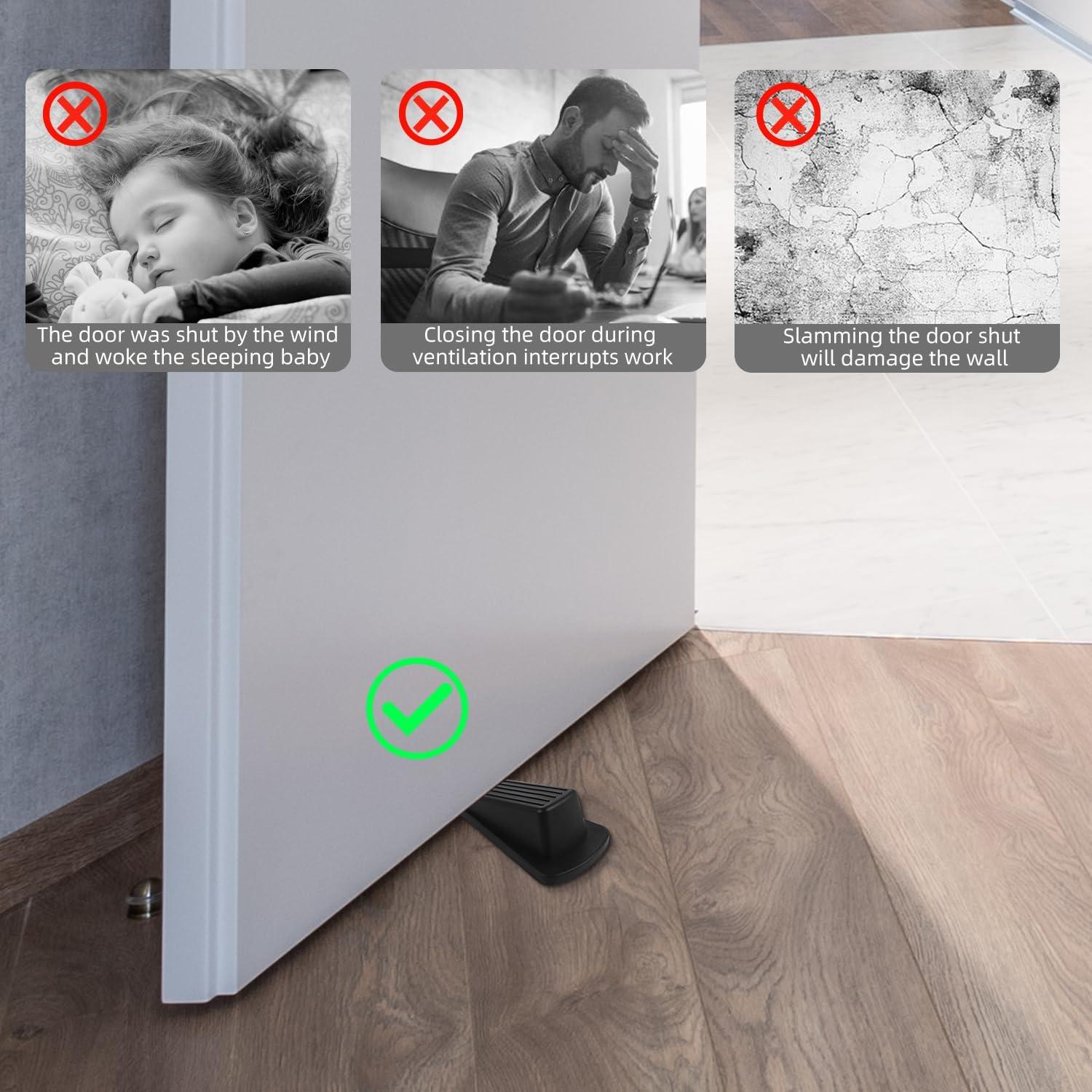 Calzos de Puerta de Goma JZWBLILY - 2 Paquete Negro