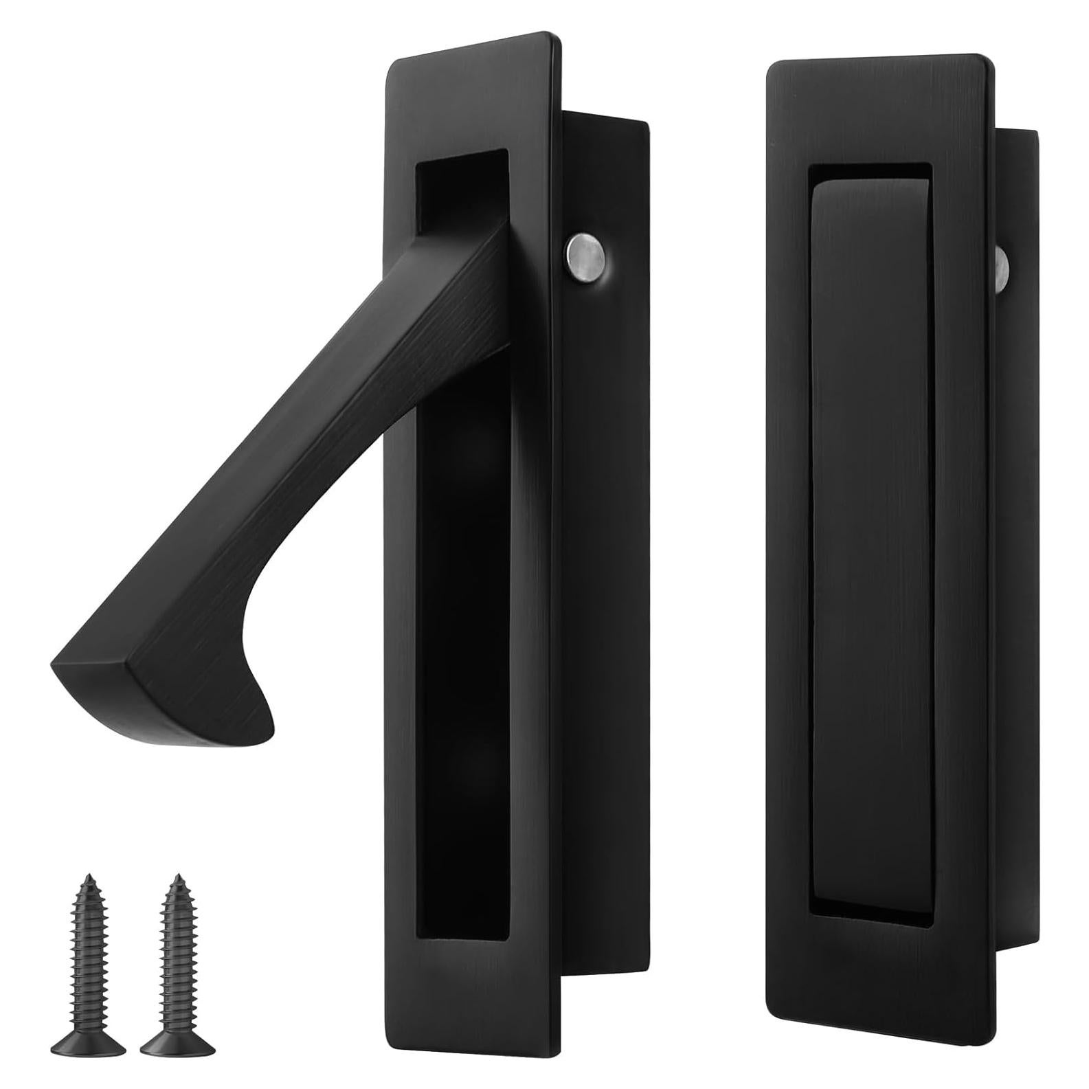 Tirador de puerta de bolsillo Vancoho acero inoxidable negro mate