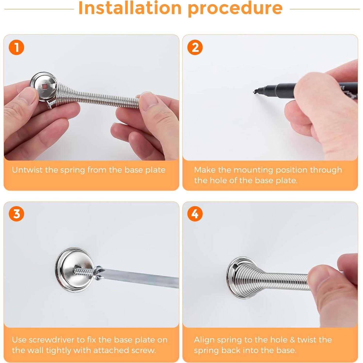 Topes de Puerta Ravinte - Paquete de 12 con Punta de Goma