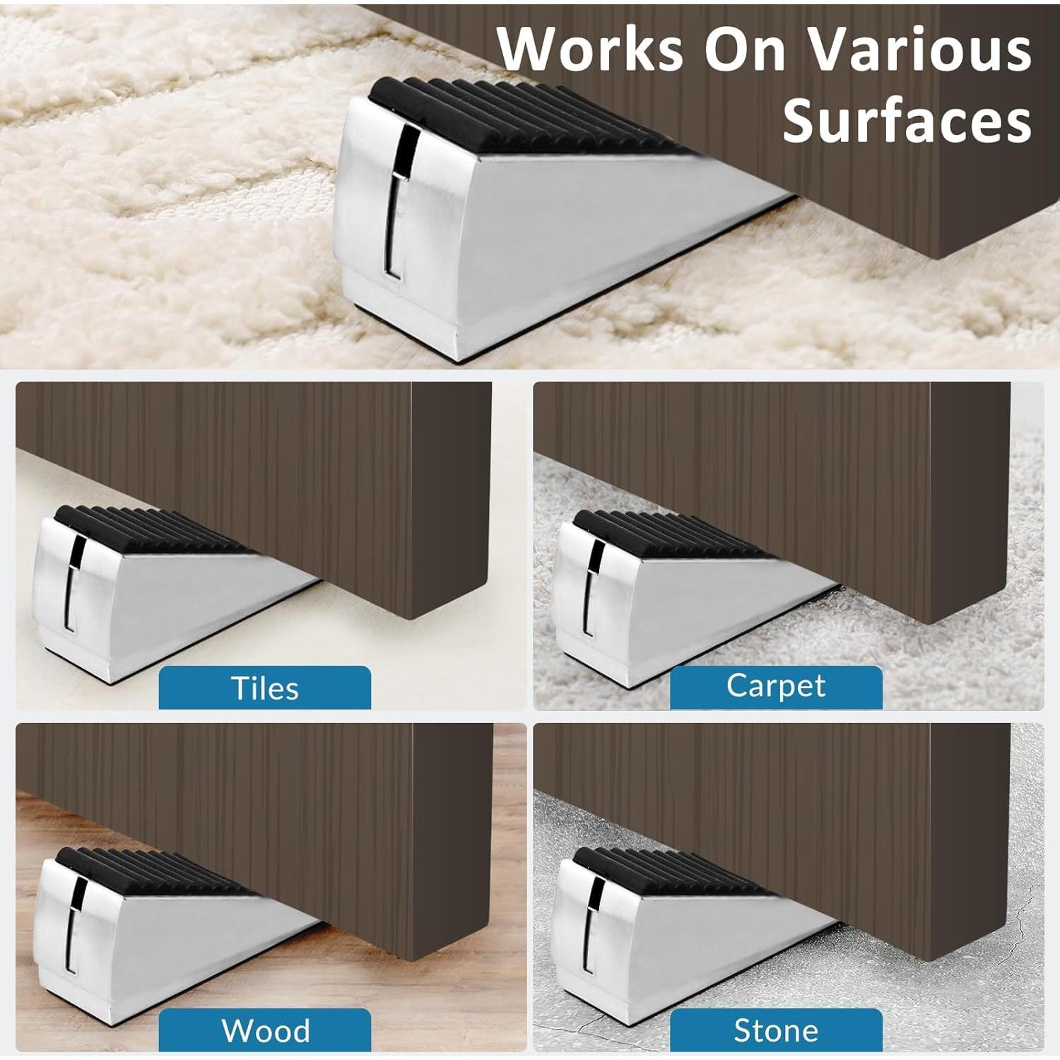 Paquete de 2 Topes de Puerta Optish Ajustables 75mm Antideslizantes