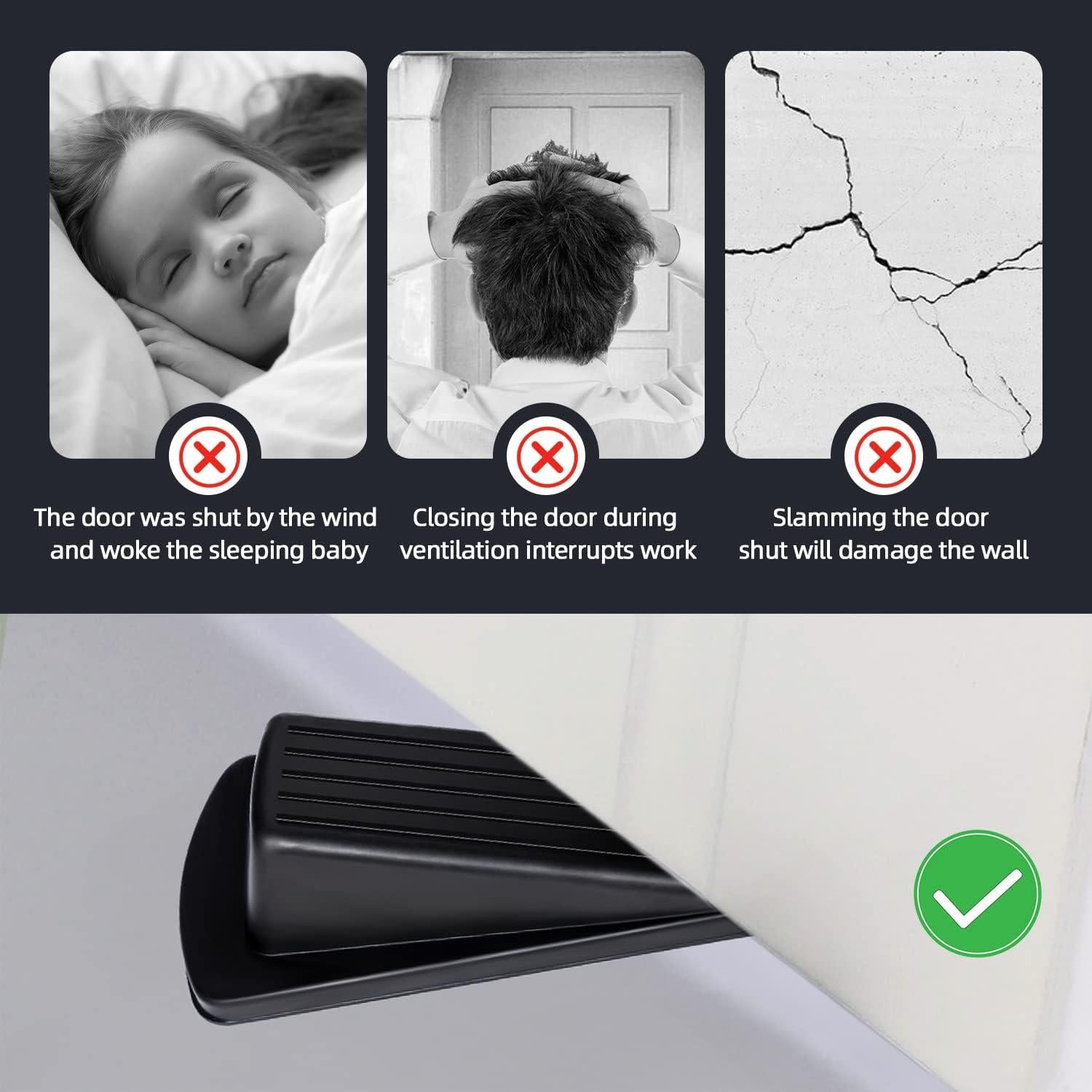 Calzos para puertas BHYTAKI - 4 piezas de goma antideslizante