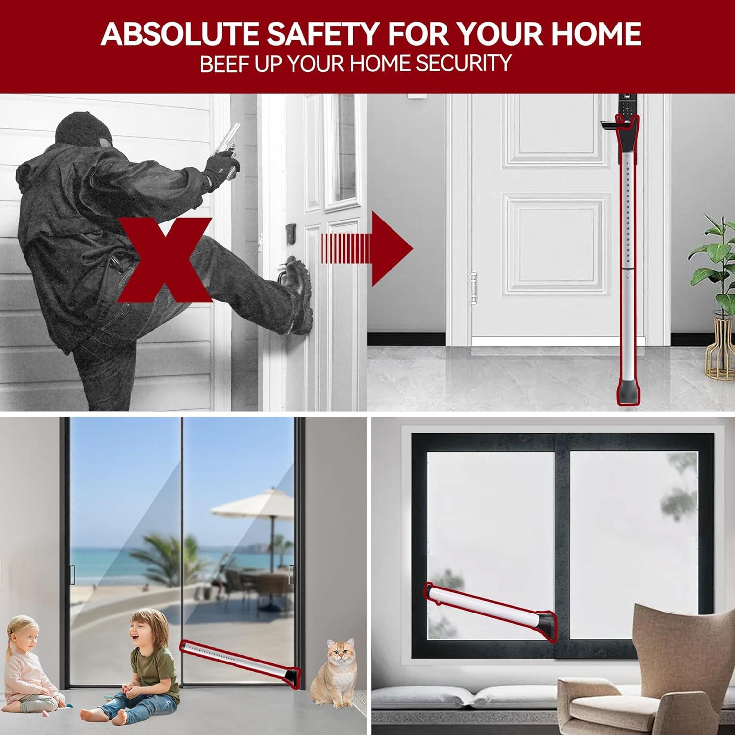 Barra de Seguridad de Puerta AceMining Ajustable 53-117 cm Blanca