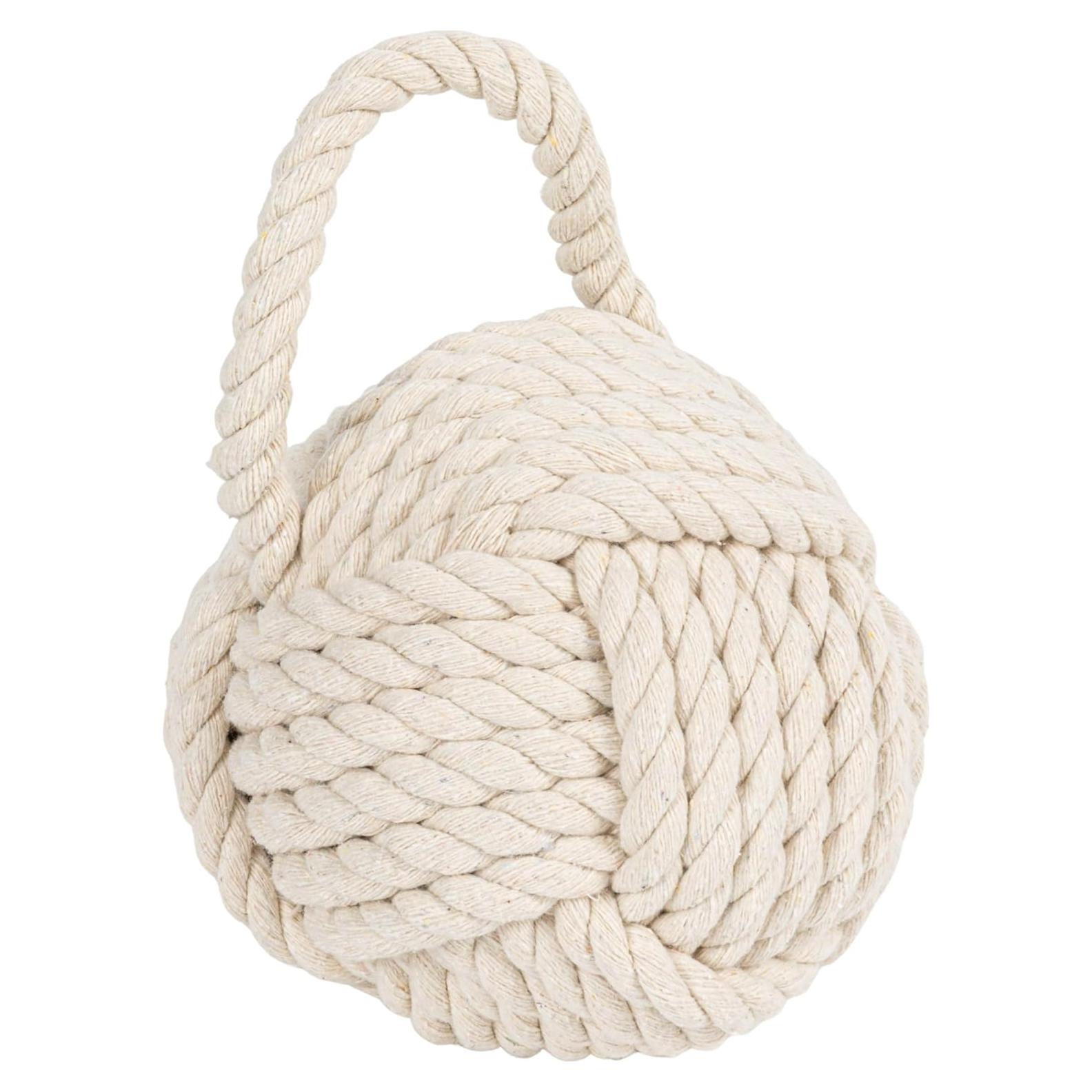 Freno de puerta de cuerda Creative Co-Op 15.88 cm Marfil