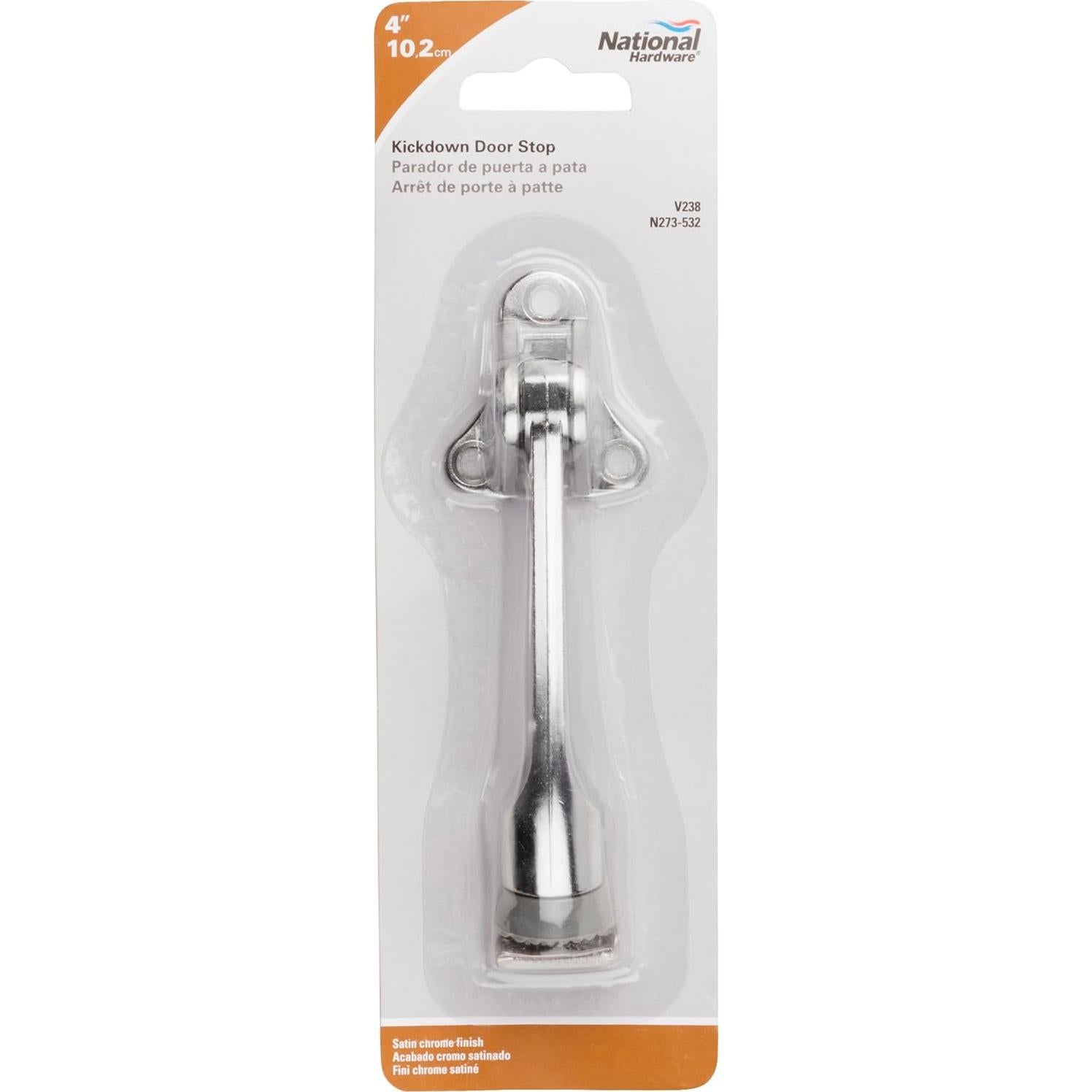 Tope de Puerta de Patada Hardware Nacional N273-532 Cromo Satinado