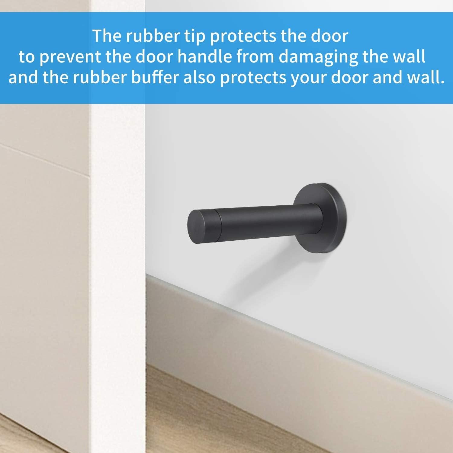 Tope de Puerta DOKU 10 Pcs Acero Inoxidable 304 Negro 9 cm