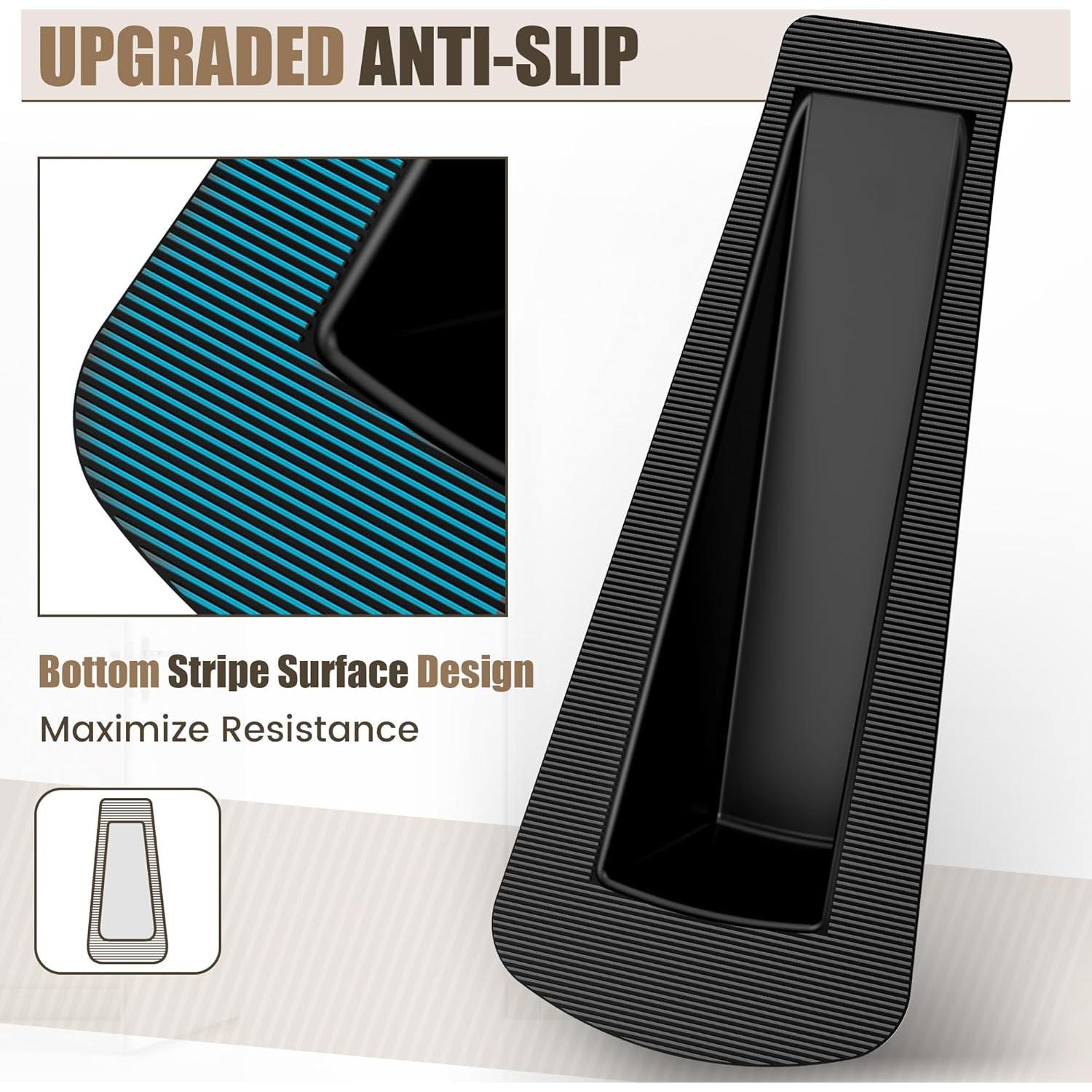 Topes de Puerta de Goma Crosize - 5 Paquete Antideslizante Negro