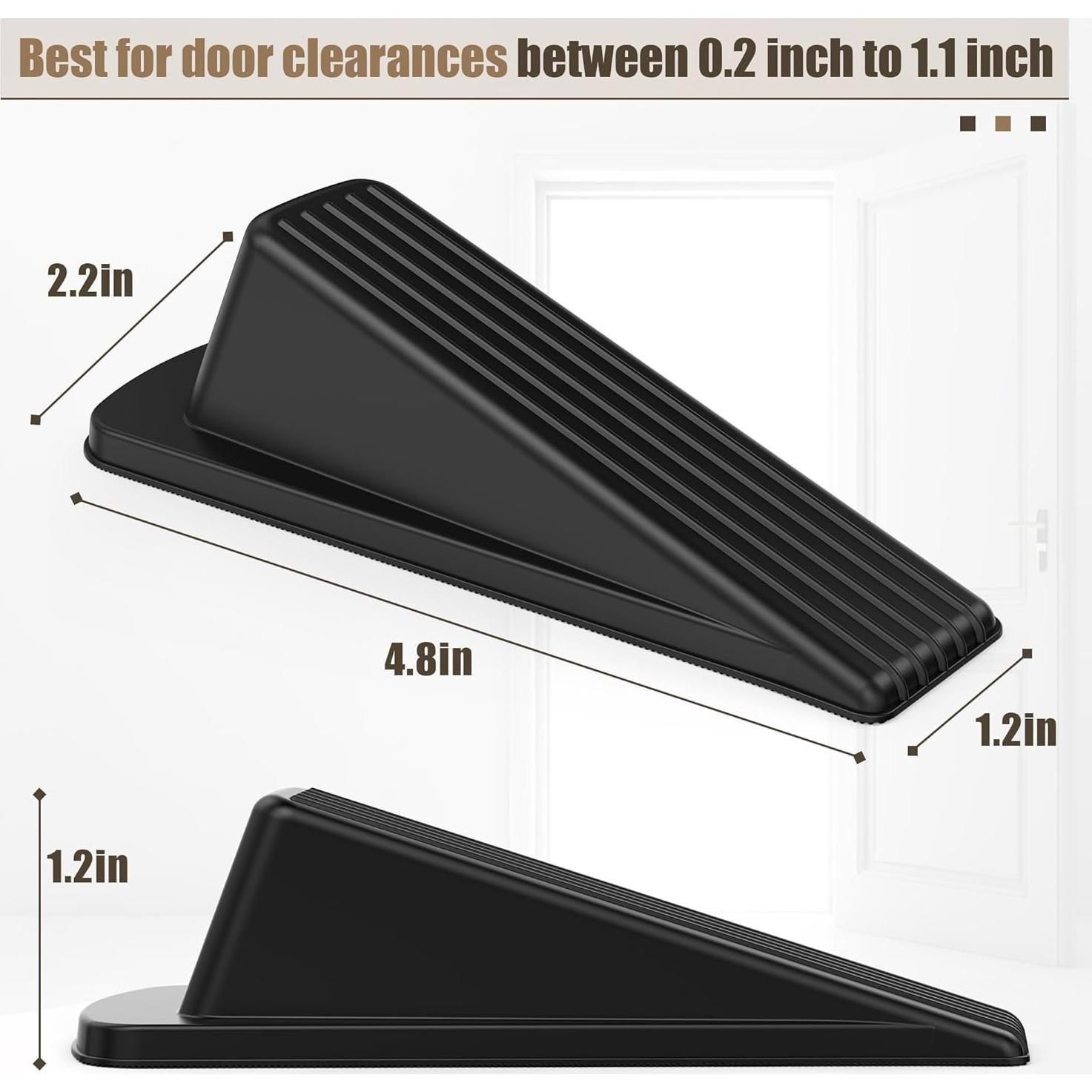 Topes de Puerta de Goma Crosize - 5 Paquete Antideslizante Negro