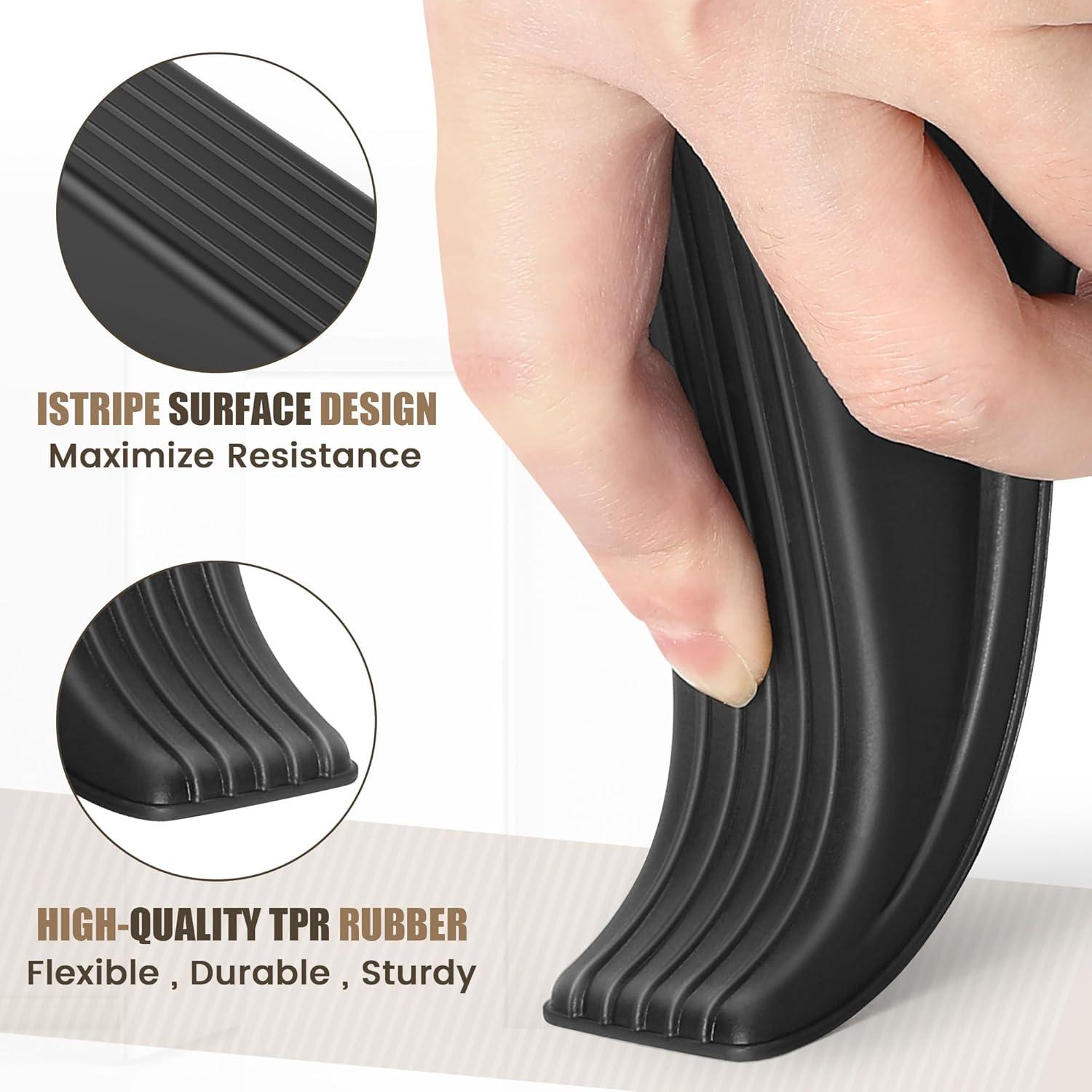 Topes de Puerta de Goma Crosize - 5 Paquete Antideslizante Negro