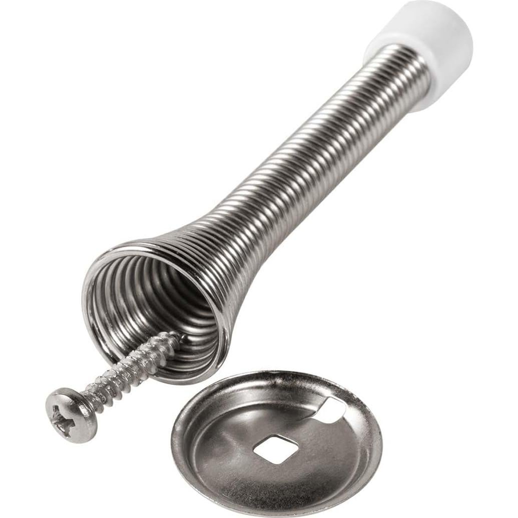 Topes de puerta de resorte KISEER - Paquete de 12 - Niquel satinado